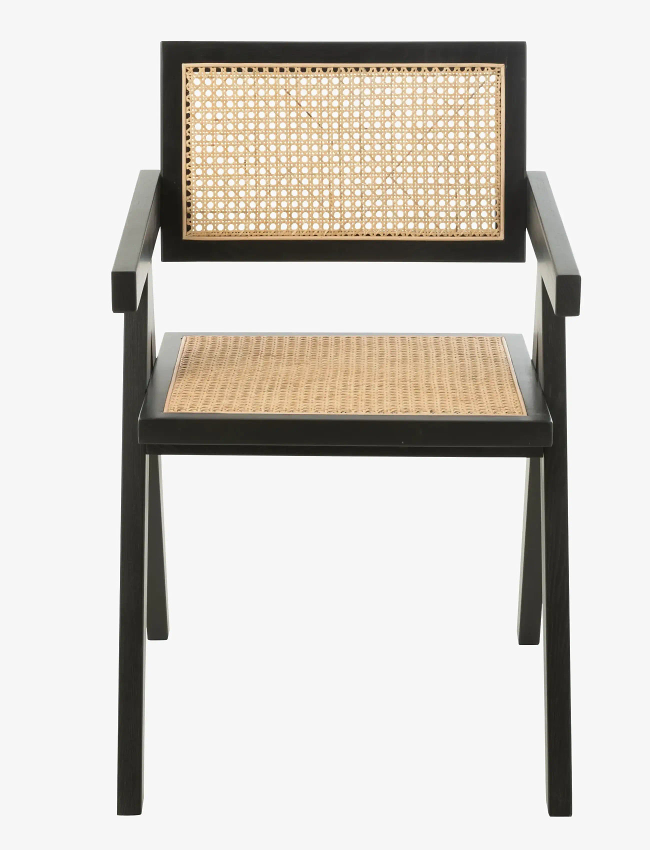 J-Line - CHAIR GRID ASH WOOD/RATTAN BLA - lehnstühle - black - 2