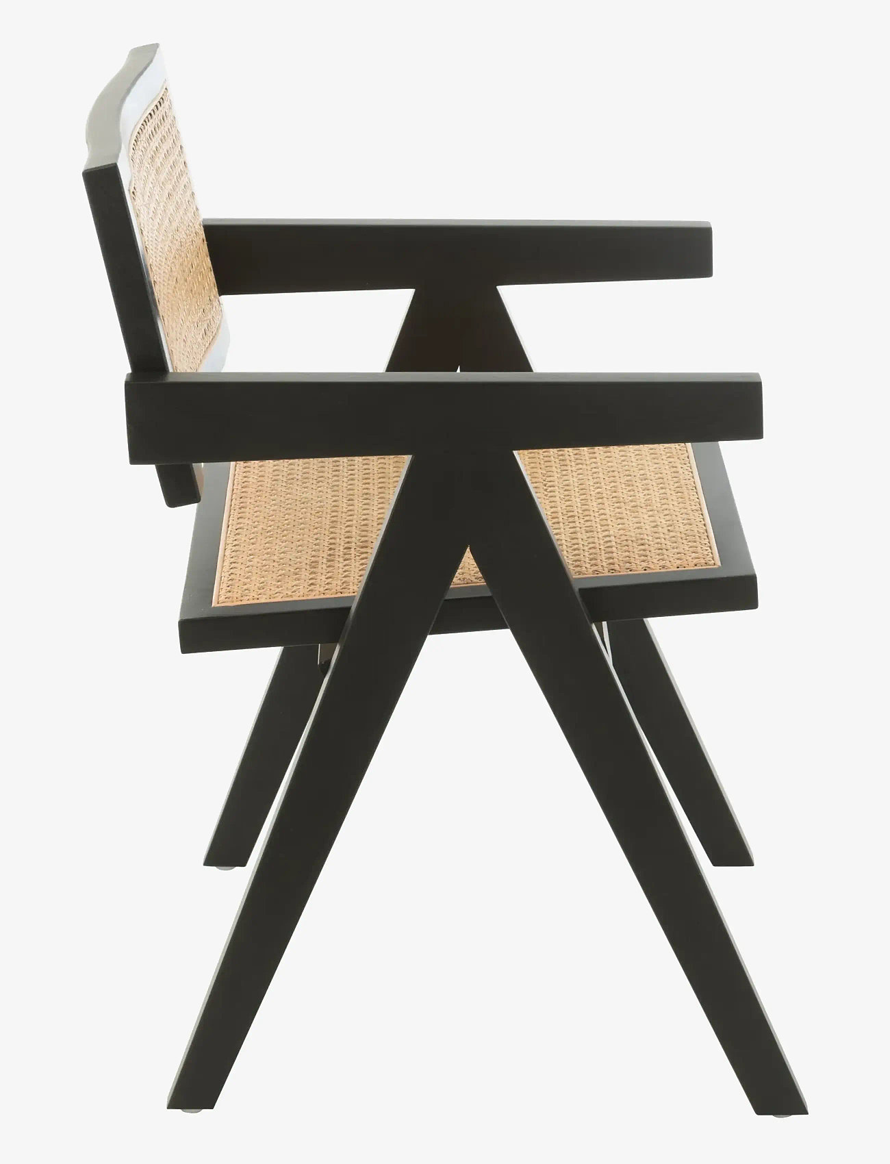 J-Line - CHAIR GRID ASH WOOD/RATTAN BLA - lehnstühle - black - 3
