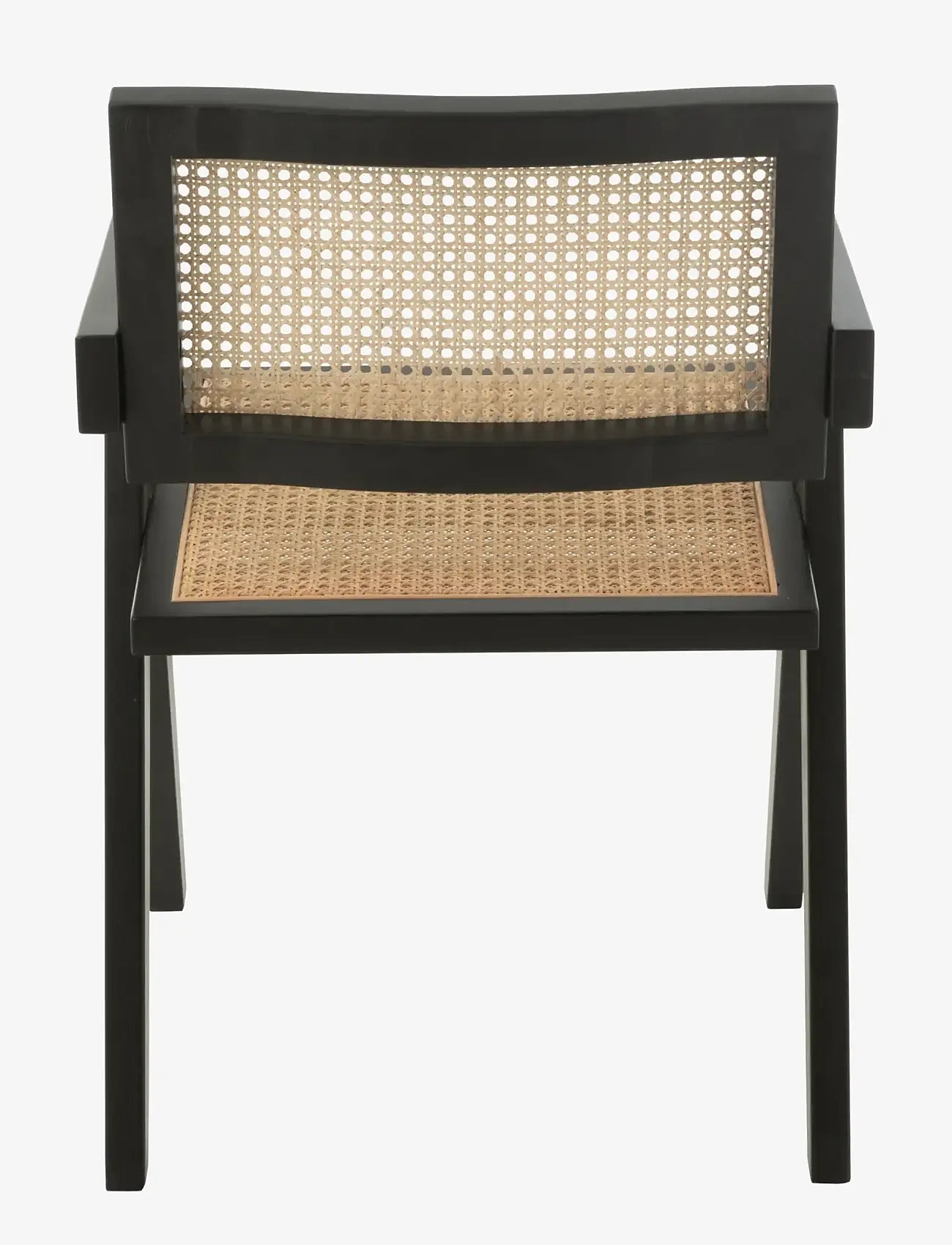 J-Line - CHAIR GRID ASH WOOD/RATTAN BLA - lehnstühle - black - 4