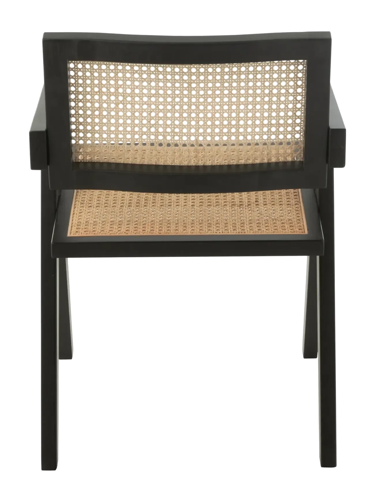 J-Line - CHAIR GRID ASH WOOD/RATTAN BLA - fauteuils - black - 4