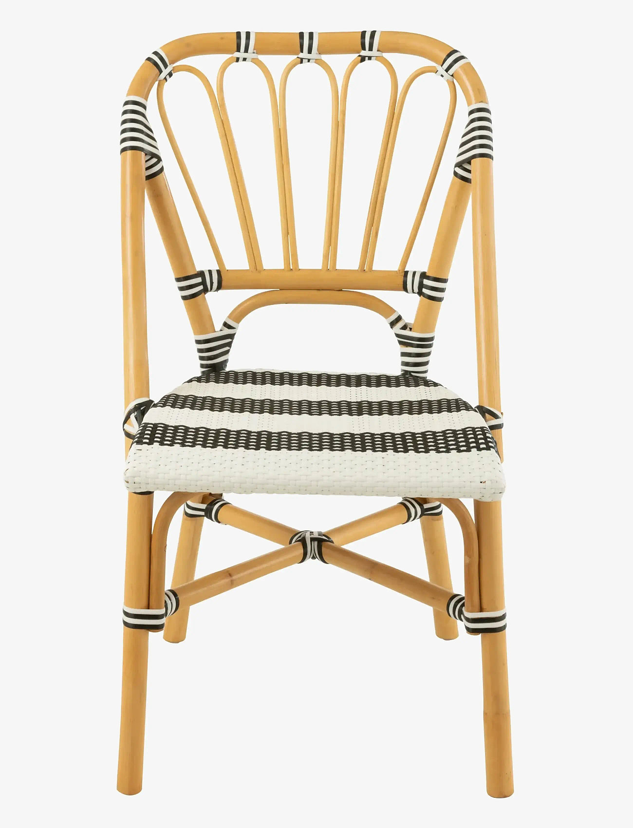 J-Line - S/2 DINING CHAIR RATTAN BLA/WH - stole - black - 1