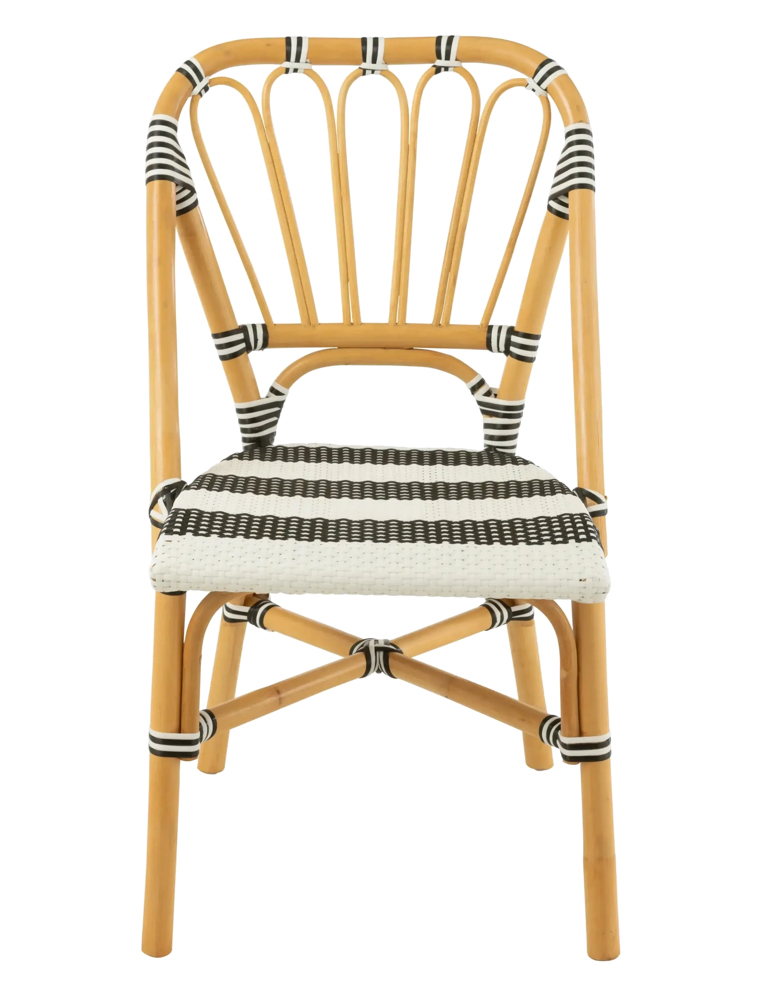 J-Line - S/2 DINING CHAIR RATTAN BLA/WH - stole - black - 1