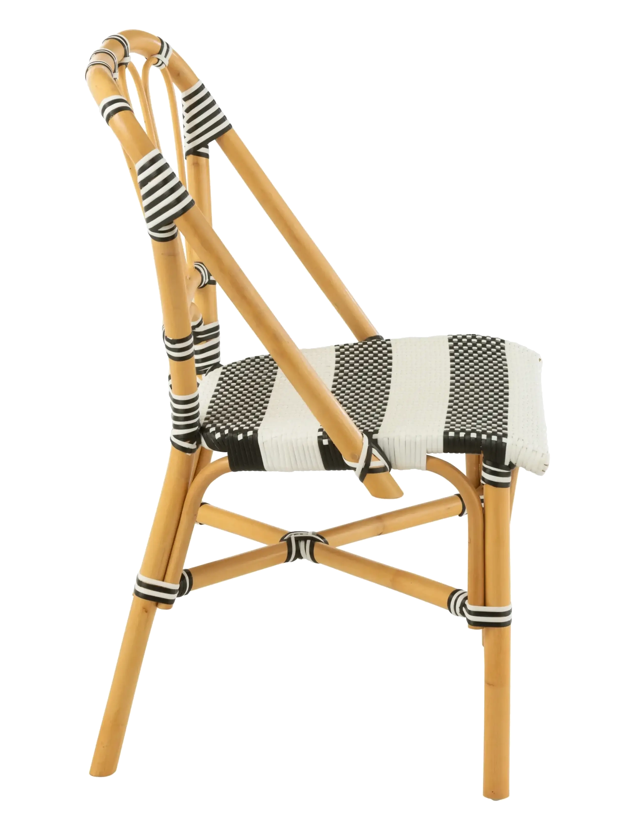 J-Line - S/2 DINING CHAIR RATTAN BLA/WH - stole - black - 2