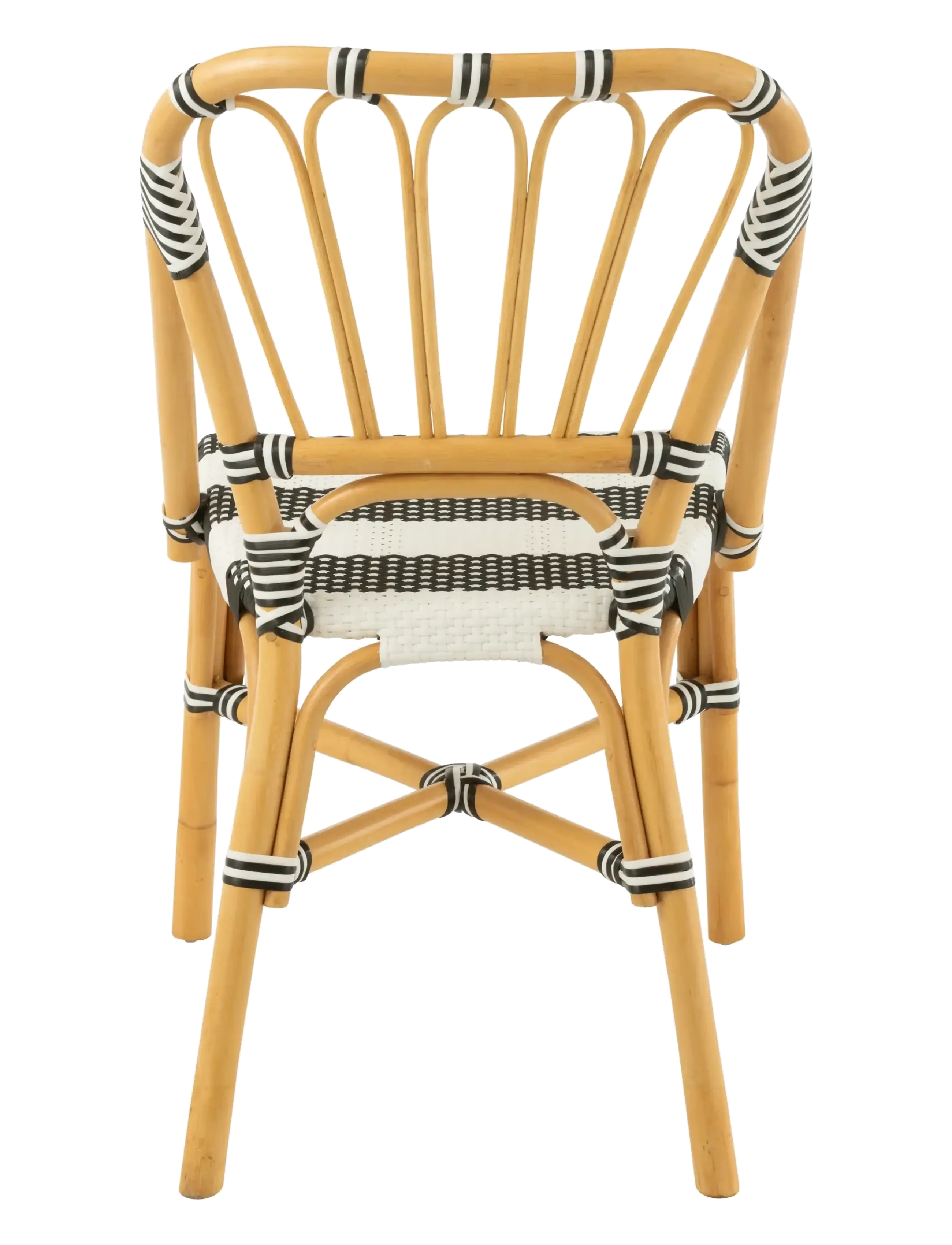 J-Line - S/2 DINING CHAIR RATTAN BLA/WH - stole - black - 3