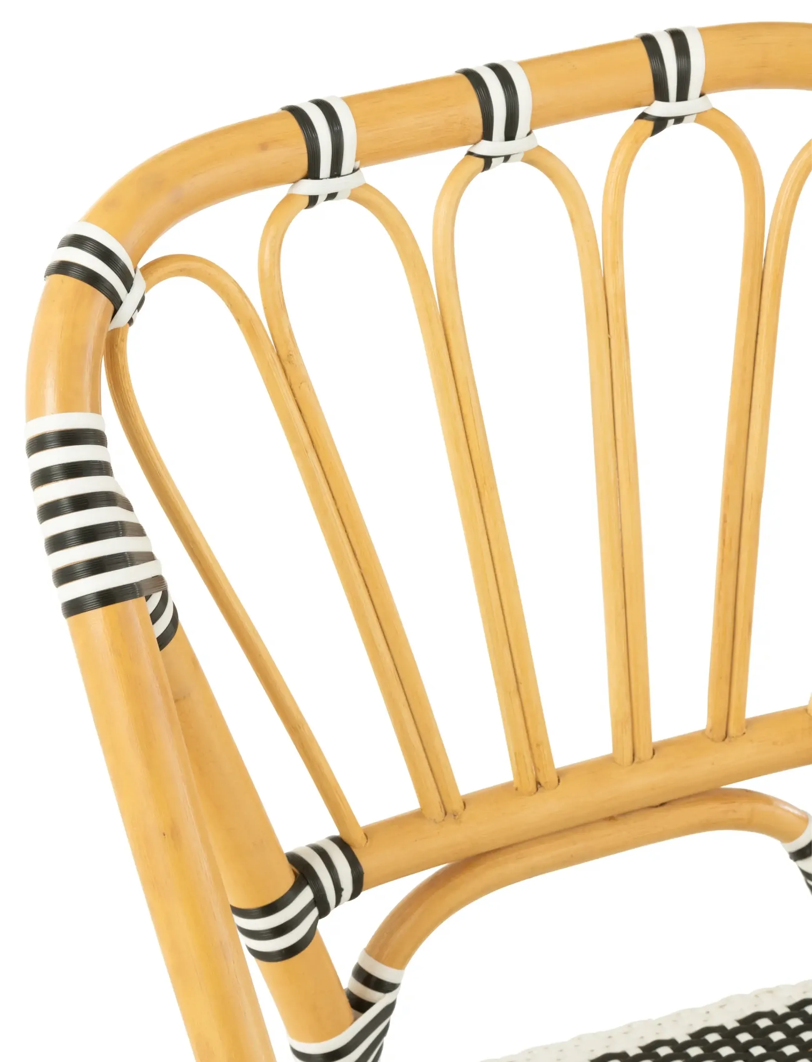 J-Line - S/2 DINING CHAIR RATTAN BLA/WH - stole - black - 4