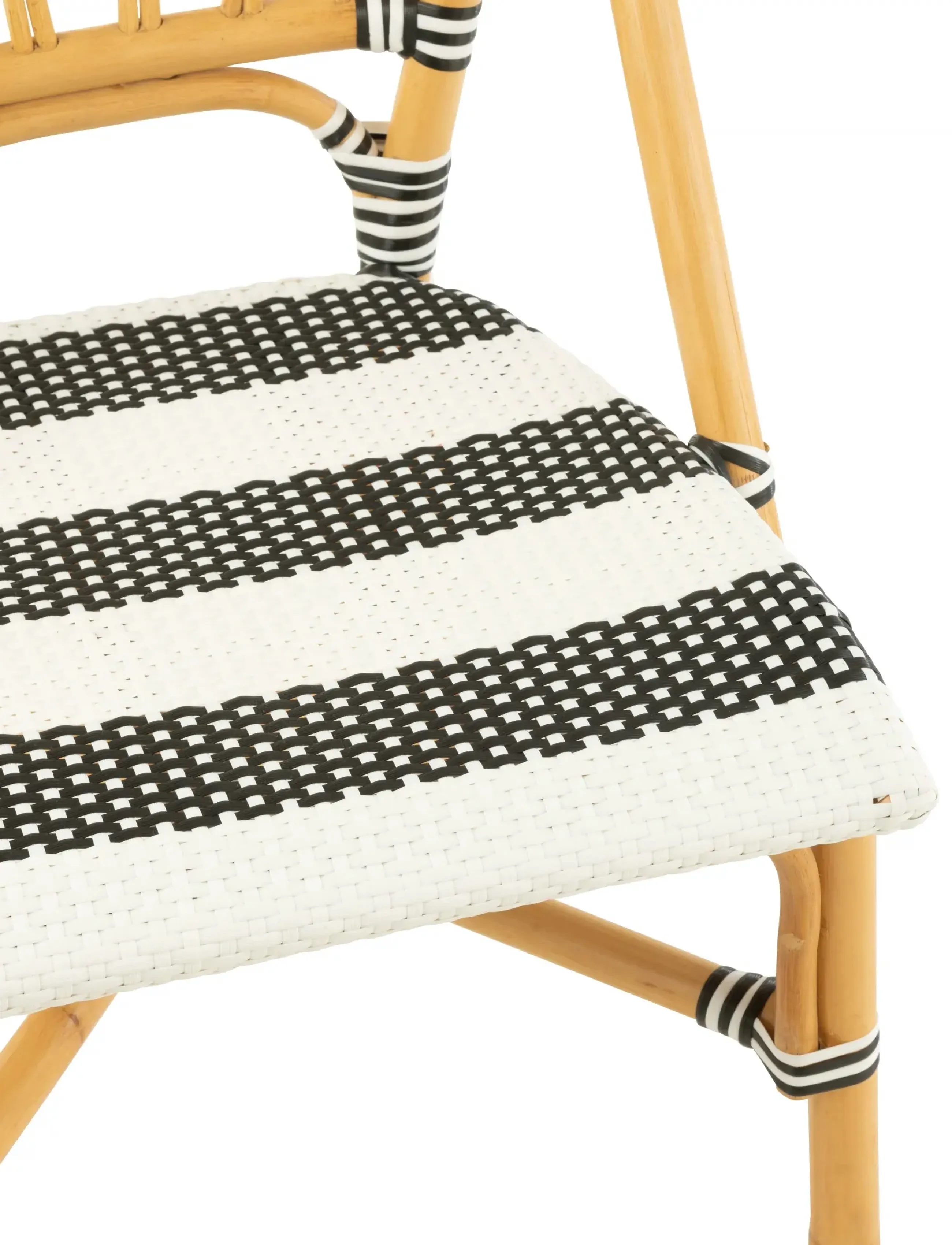 J-Line - S/2 DINING CHAIR RATTAN BLA/WH - stole - black - 5