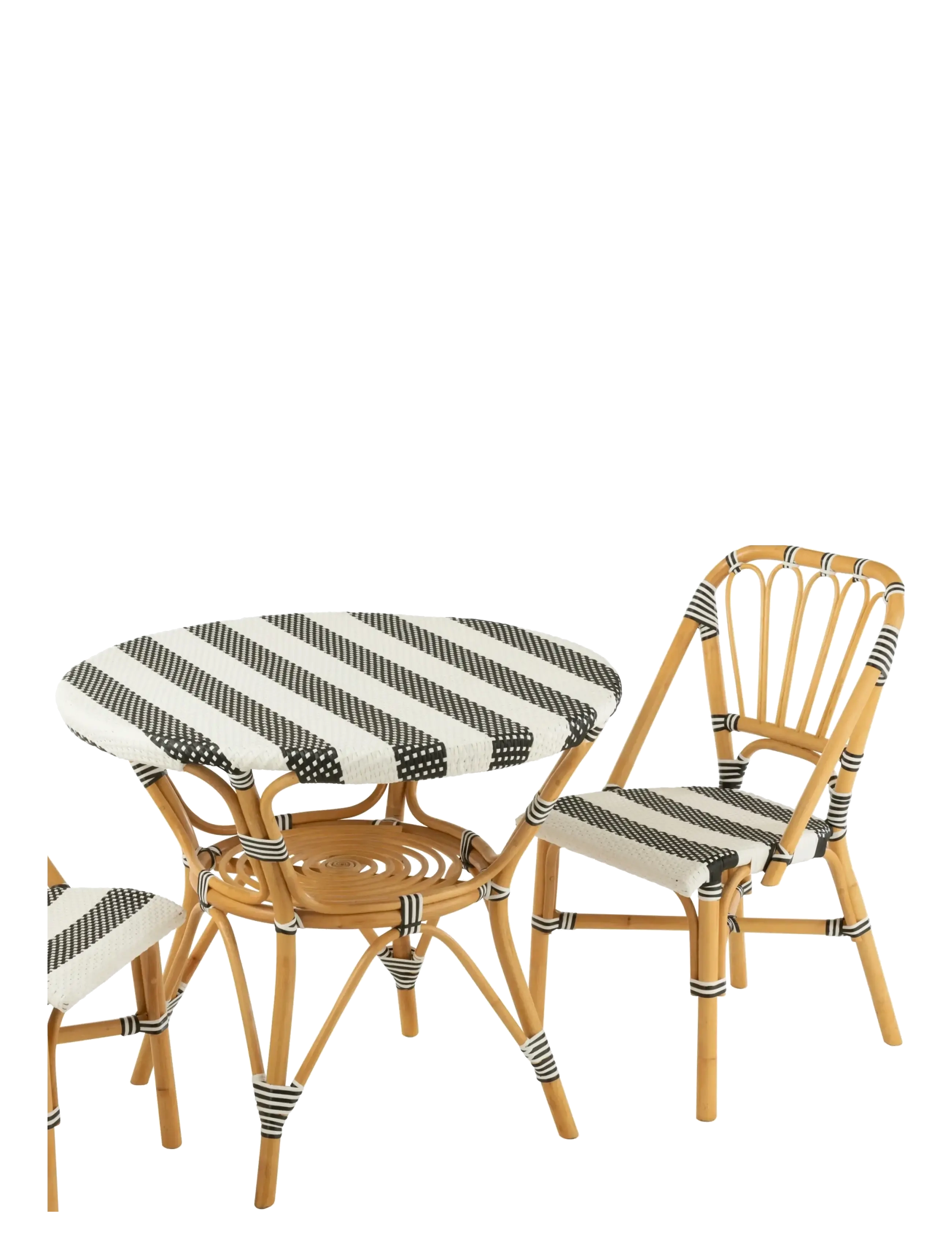 J-Line - DINING TABLE RATTAN BLA/WH - matbord - black - 3