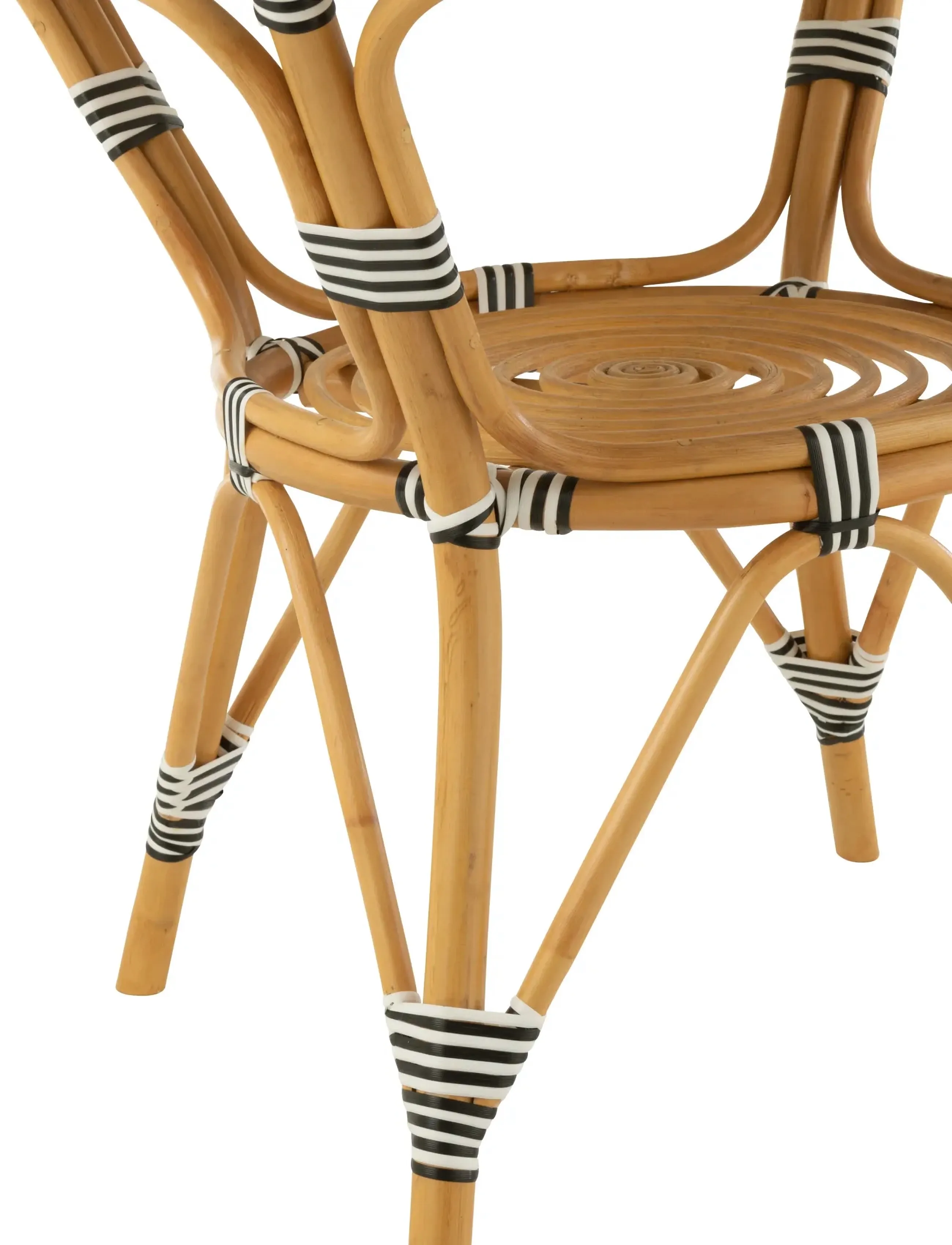J-Line - DINING TABLE RATTAN BLA/WH - matbord - black - 4