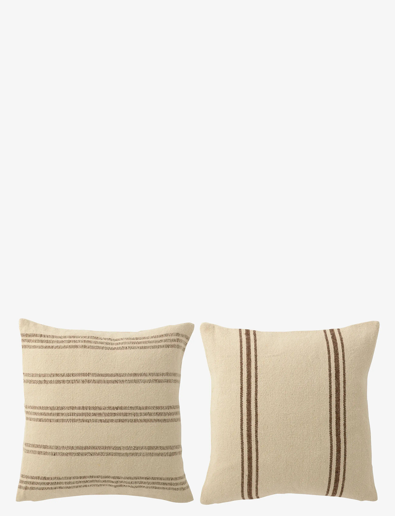 J-Line - S/2 CUSHION REC COTT WH/BR - pyntepuder - brown - 1