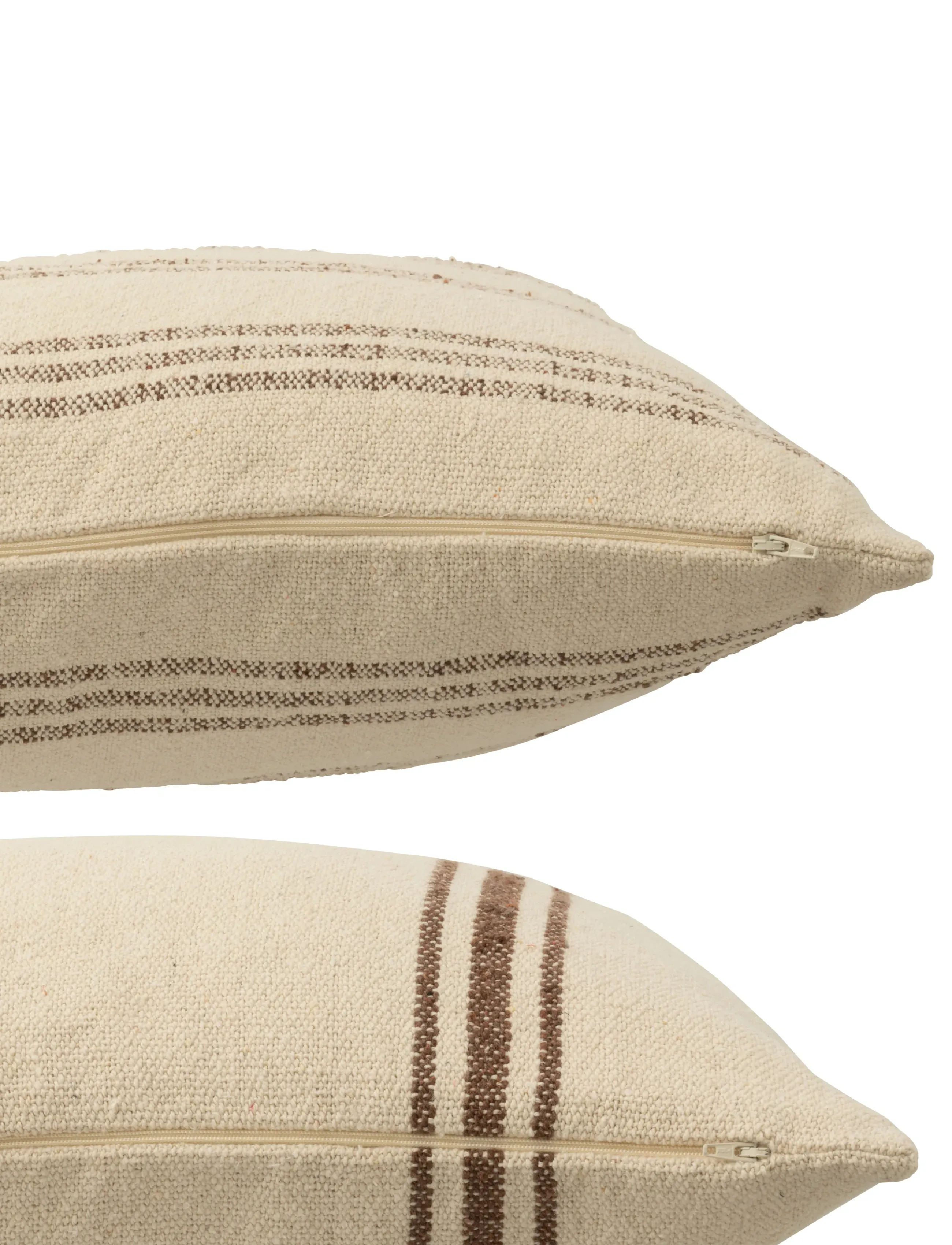 J-Line - S/2 CUSHION REC COTT WH/BR - cushions - brown - 3
