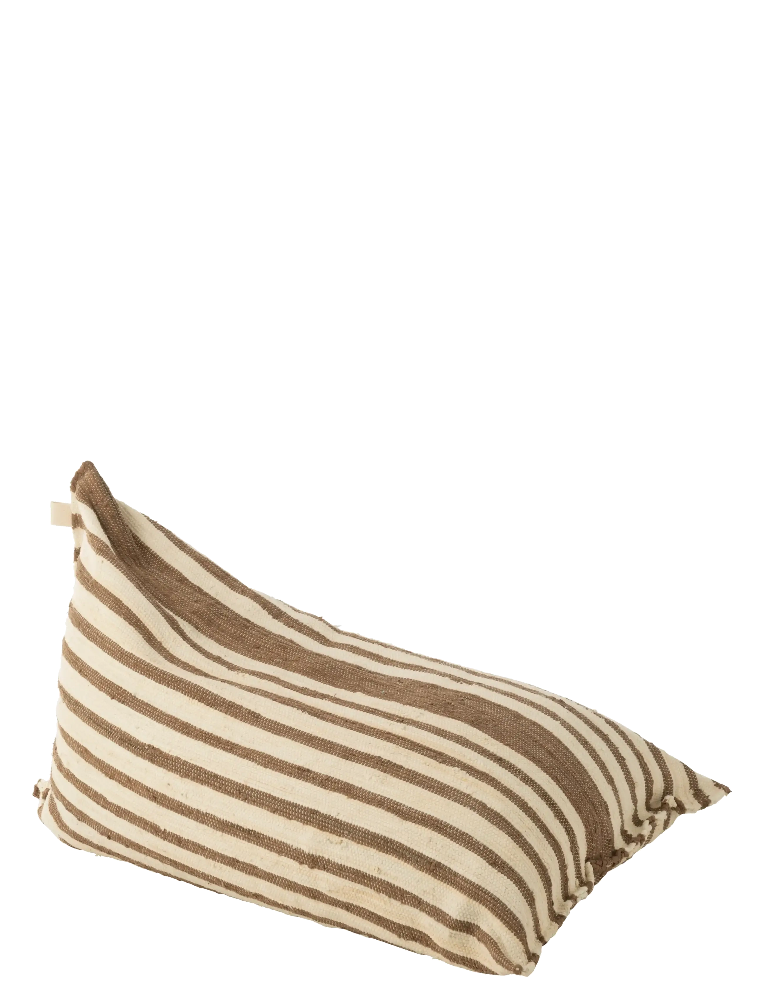 J-Line BEAN BAG STRIPE REC COTT WH/BR - Møbler - BROWN / brown
