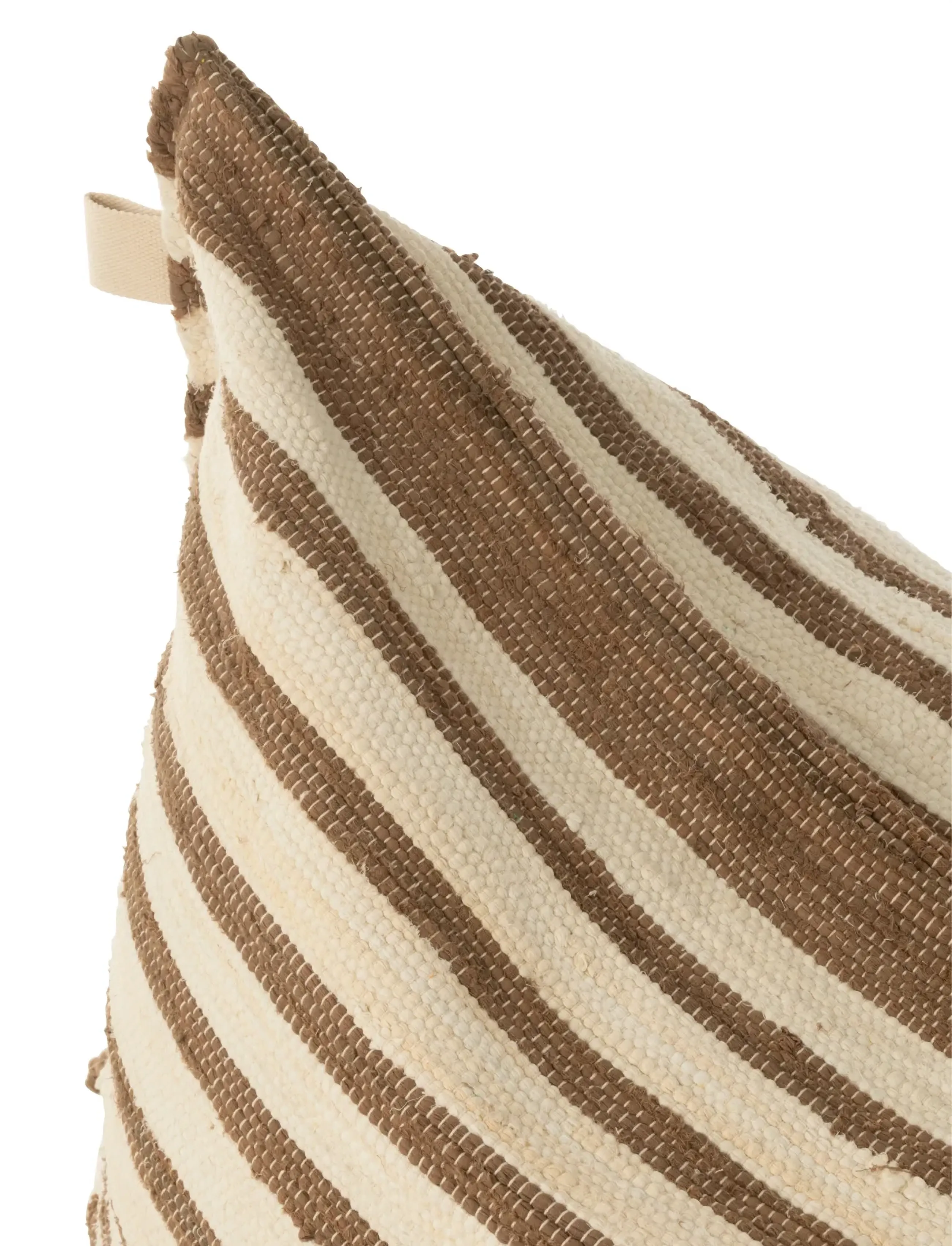 J-Line - BEAN BAG STRIPE REC COTT WH/BR - møbler - brown - 5