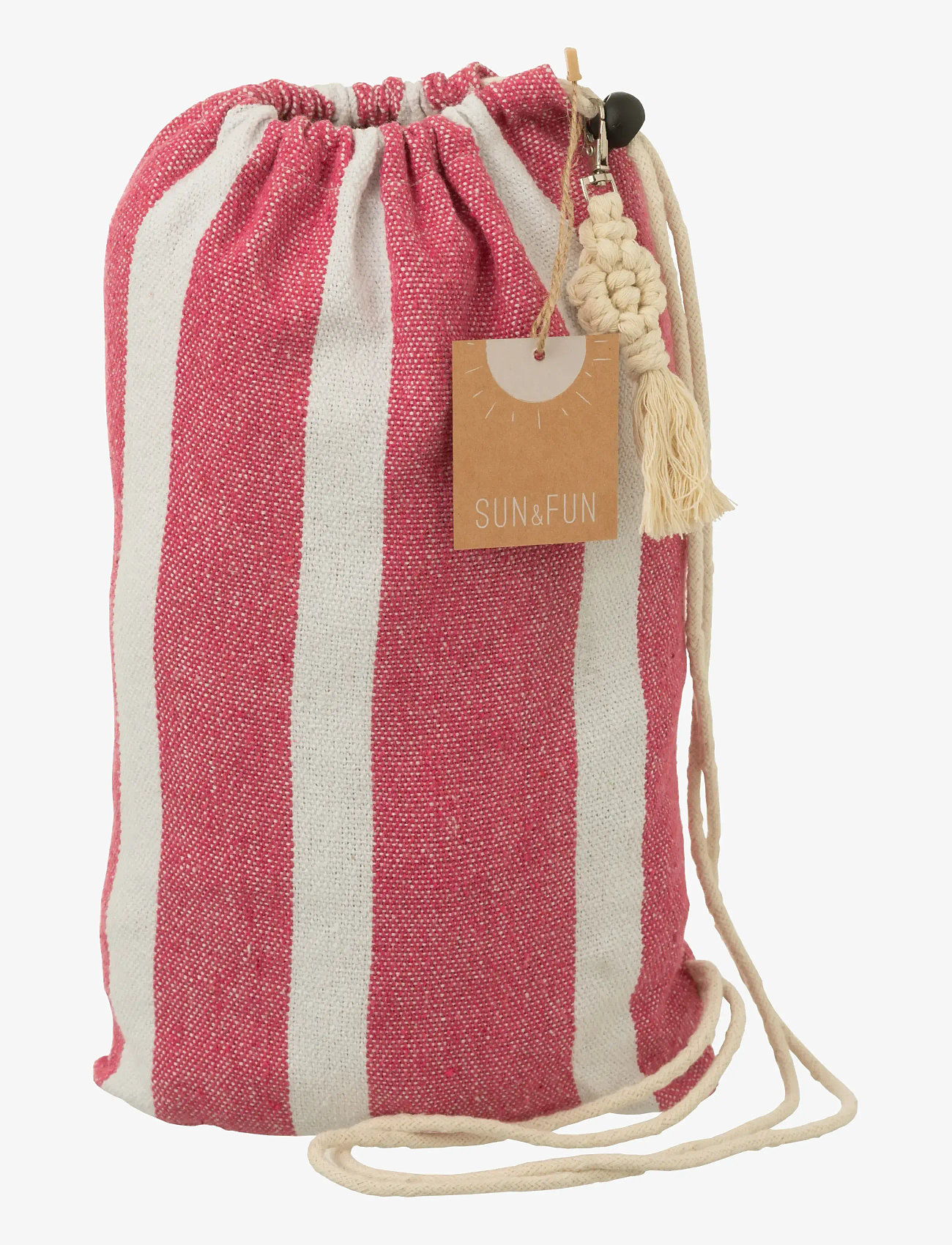 J-Line - HAMMOCK STR COT/POLY PK/WHI - lænestole - pink - 1