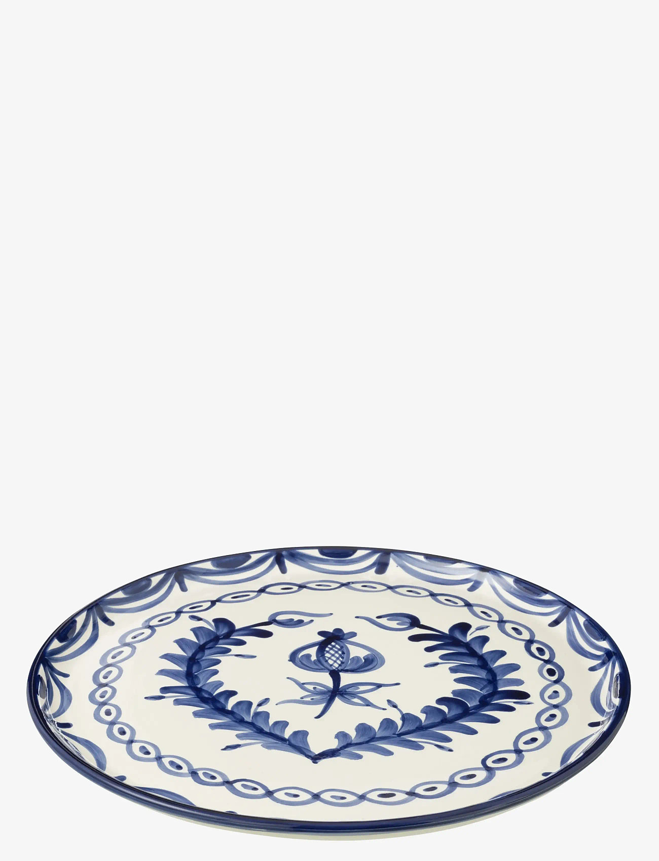 J-Line - PLATE GRANADA CER WH/BLU - speiseteller - multi - 1