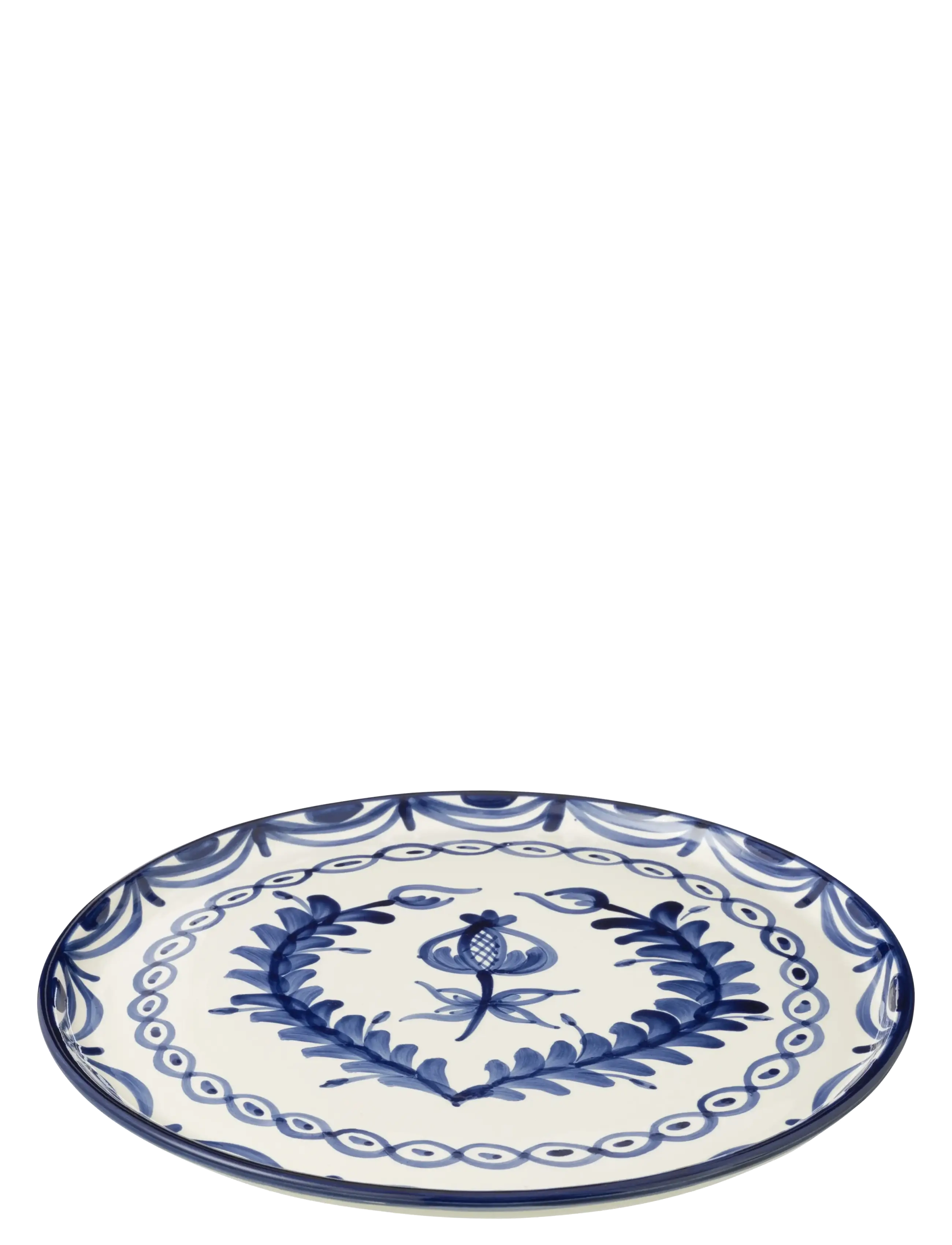 J-Line PLATE GRANADA CER WH/BLU - Borddækning - MULTI / blue