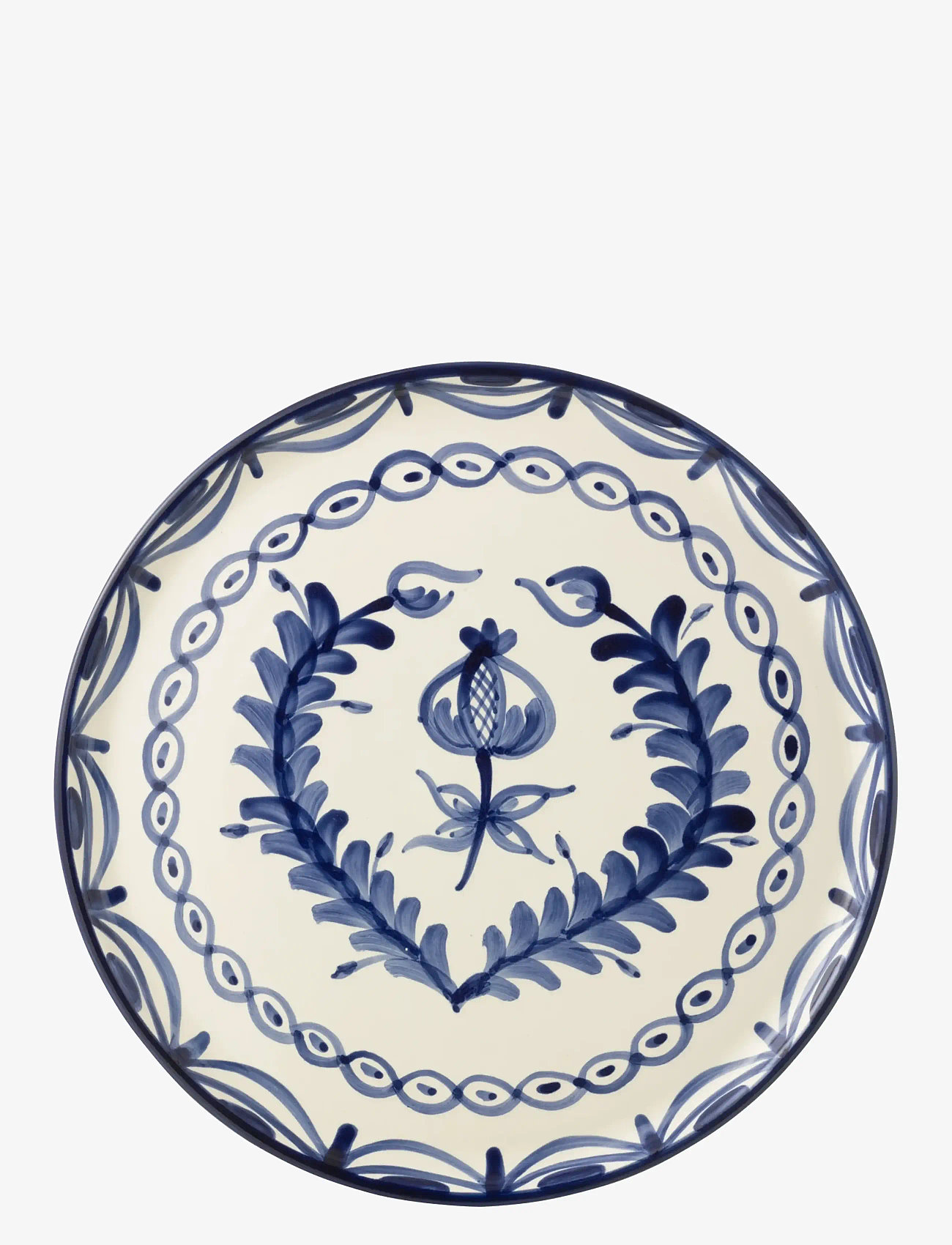 J-Line - PLATE GRANADA CER WH/BLU - speiseteller - multi - 2