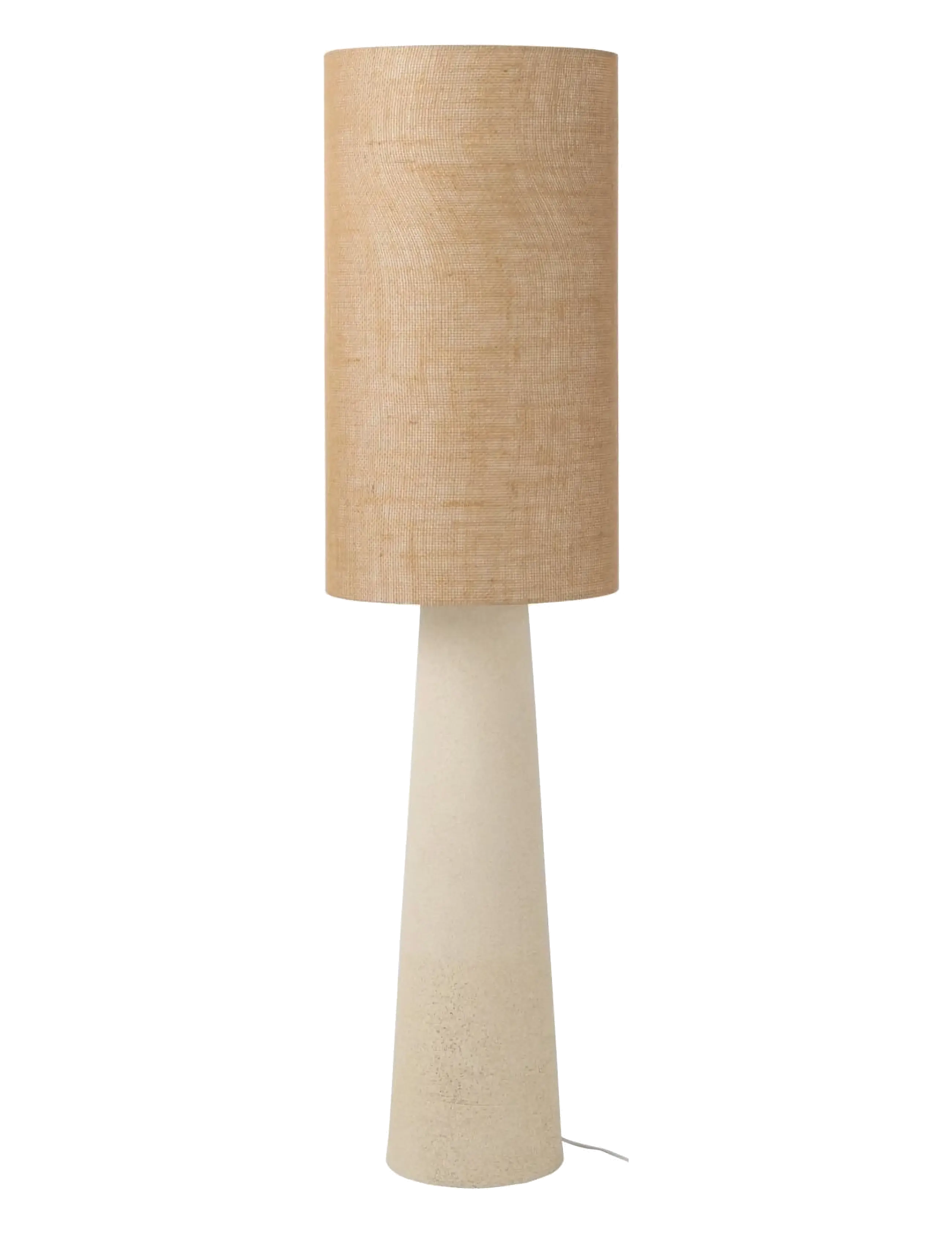 J-Line FLOOR LAMP AVA FIB-GL/JUTE N S - Gulvlamper - WHITE / white