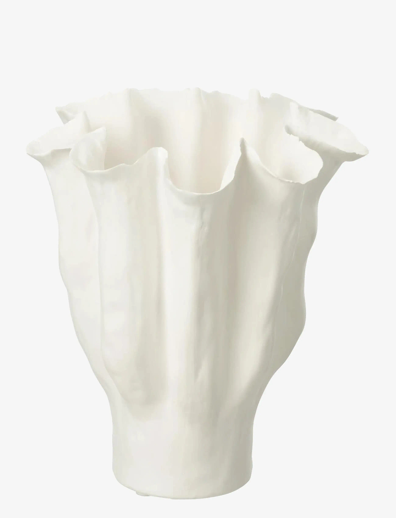 J-Line - VASE CALYX CERAM WHI M - vasen - white - 0