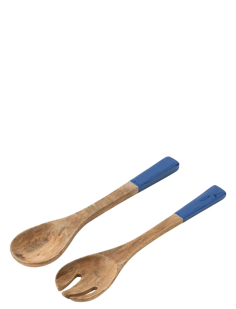 J-Line - S/2 SALAD SERVER MANG WD BL/NA - salatbesteck - blue - 1
