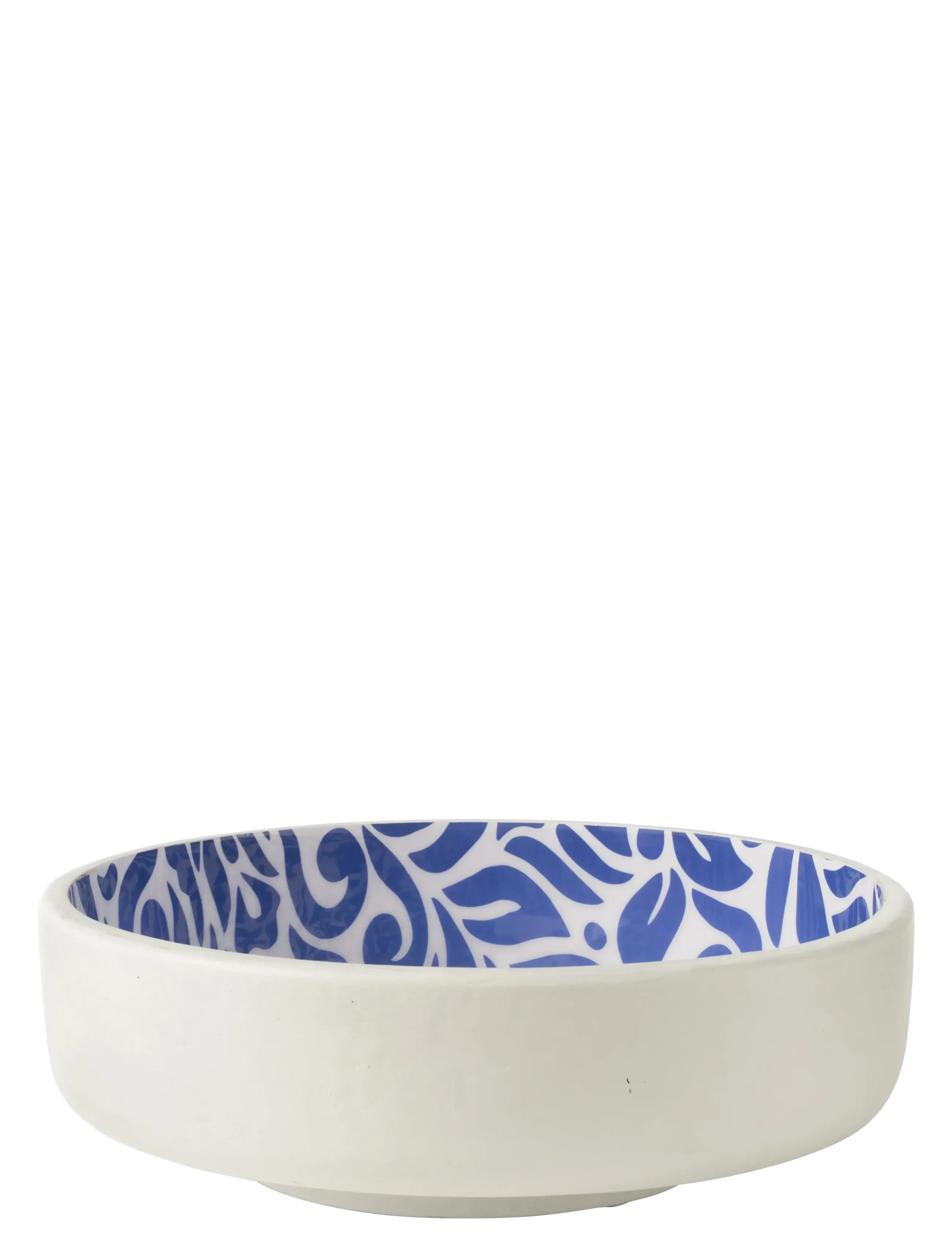 J-Line Salad Bowl Floral Man Wd Bl/W, Salad Skål, Blå, Str: Ø 38 CM