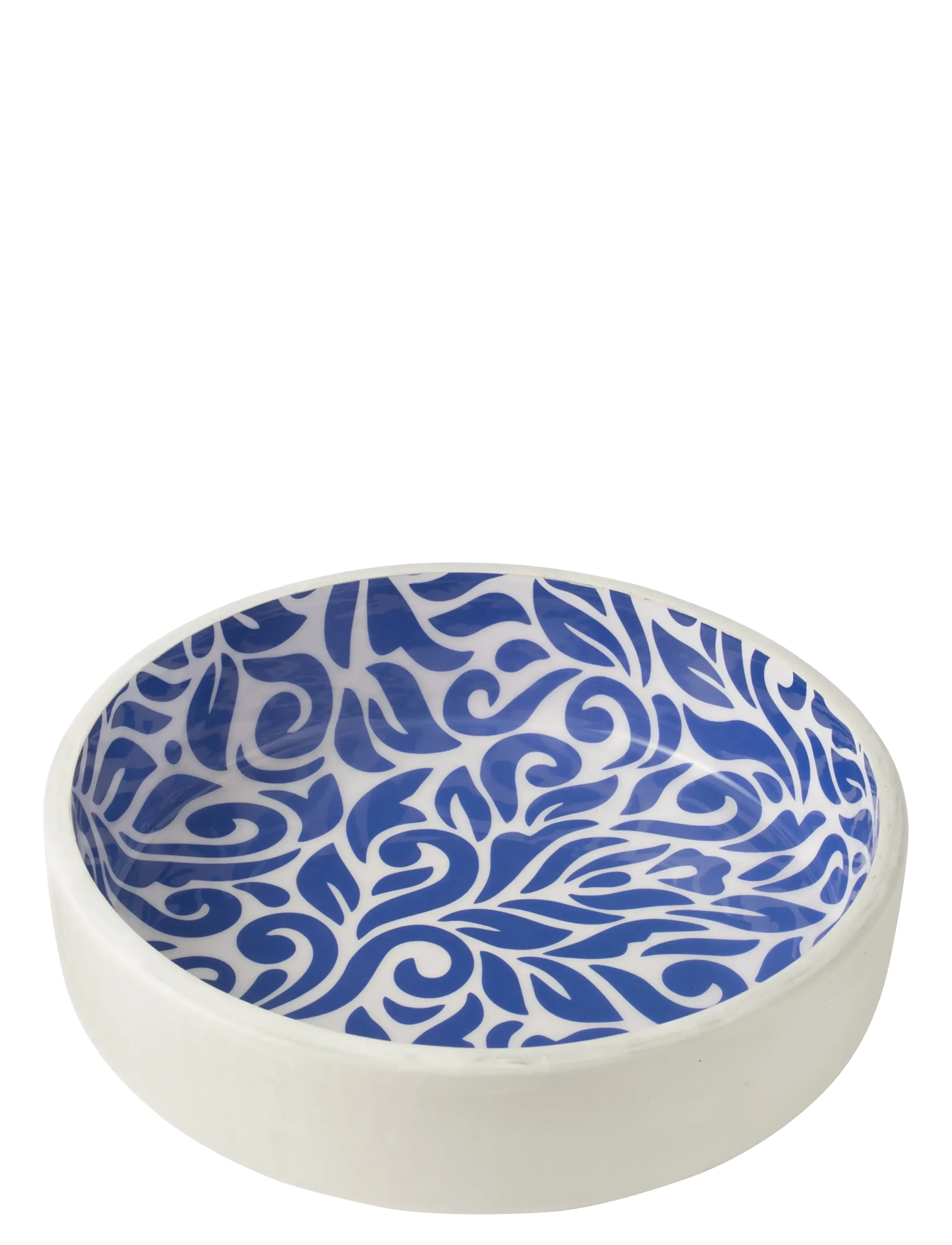 J-Line - SALAD BOWL FLORAL MAN WD BL/W - salladsskålar - blue - 2