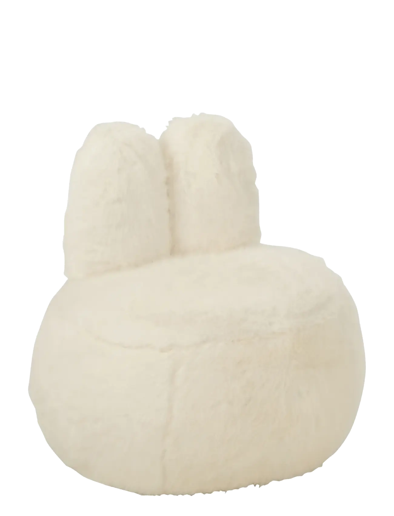 J-Line Stool Fur With Bunny Ears Wood White, Puffer, Hvid, Str: ONE SIZE