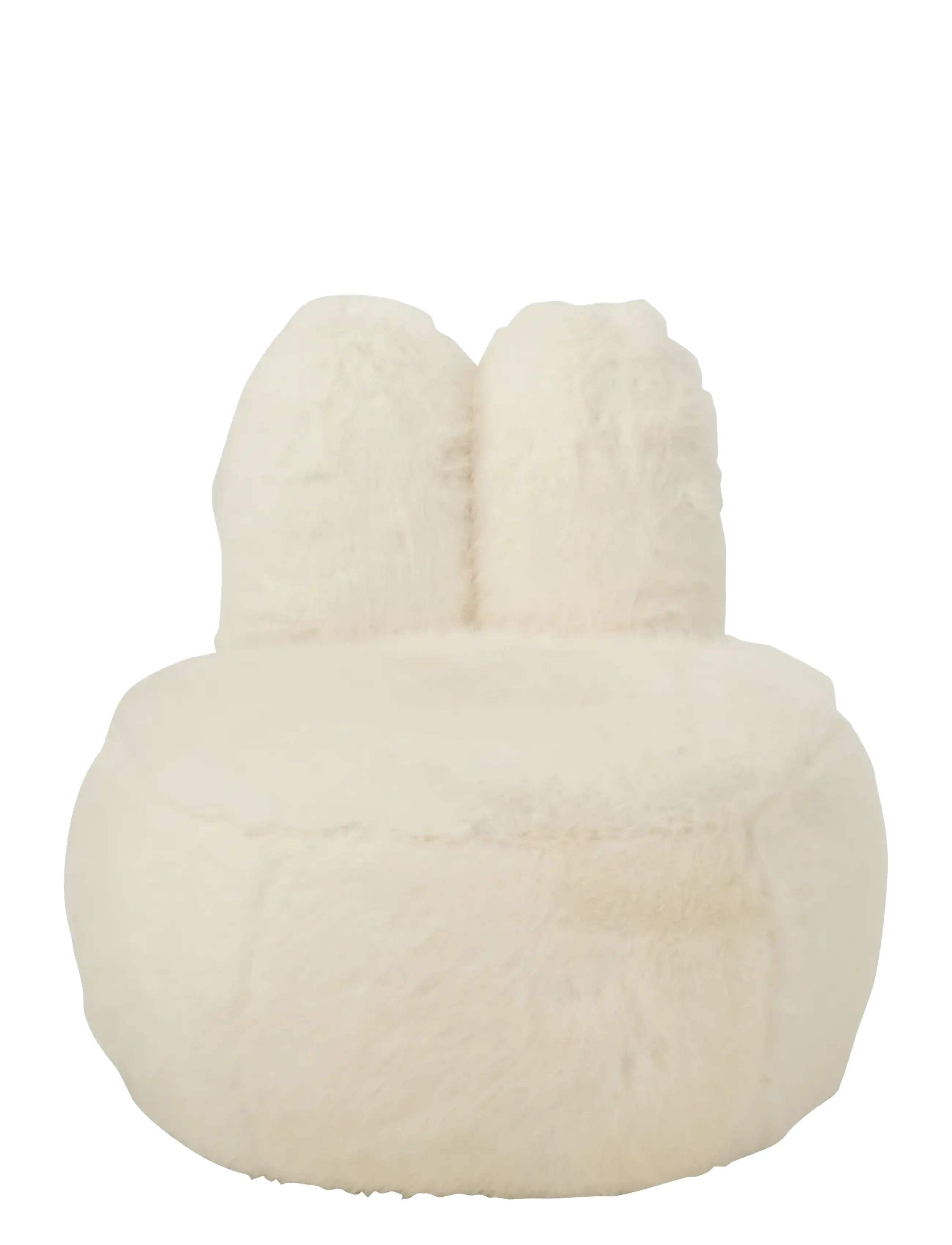 J-Line - STOOL FUR WITH BUNNY EARS WOOD WHITE - puffer og lænestole - white - 1