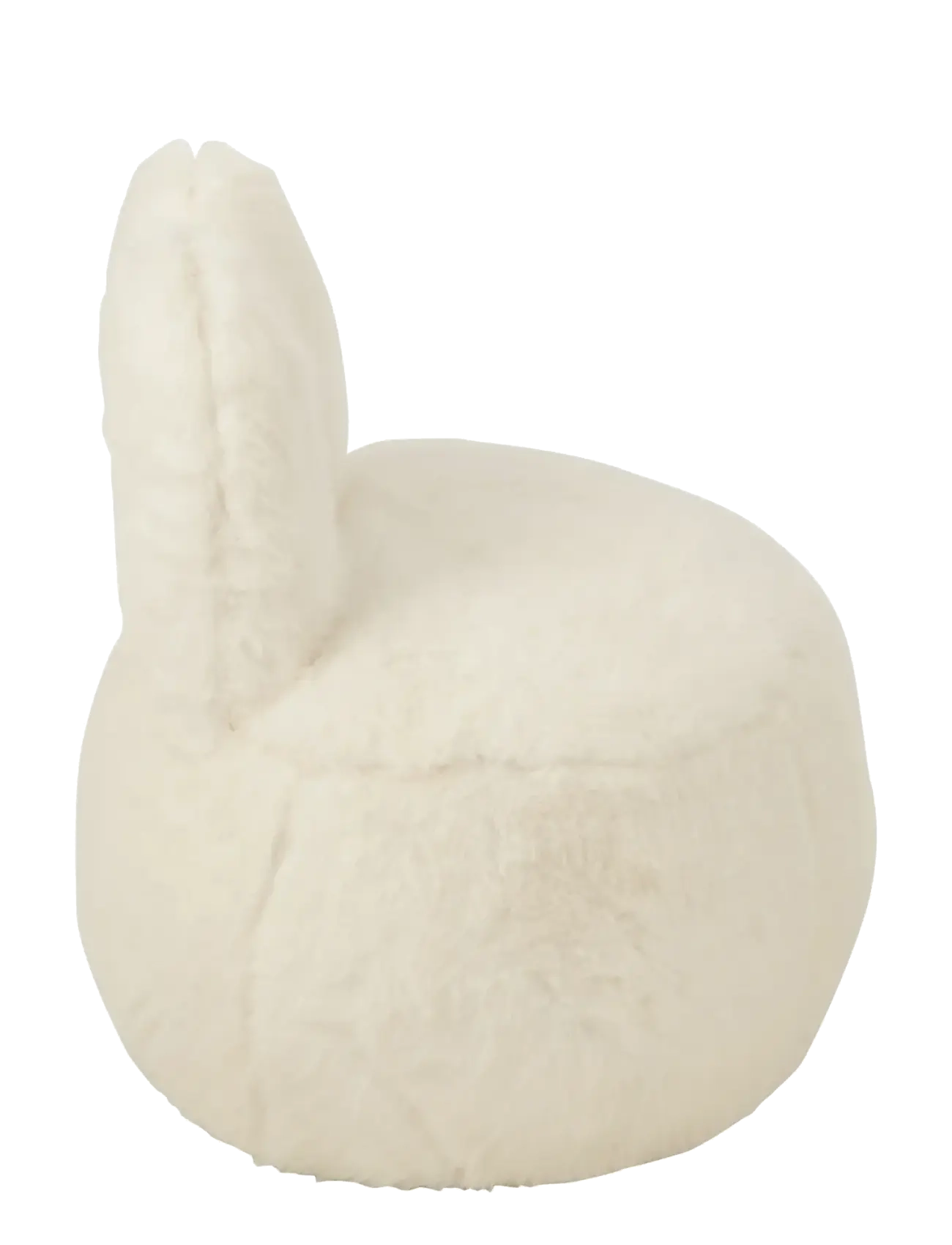 J-Line - STOOL FUR WITH BUNNY EARS WOOD WHITE - puffer og lænestole - white - 2