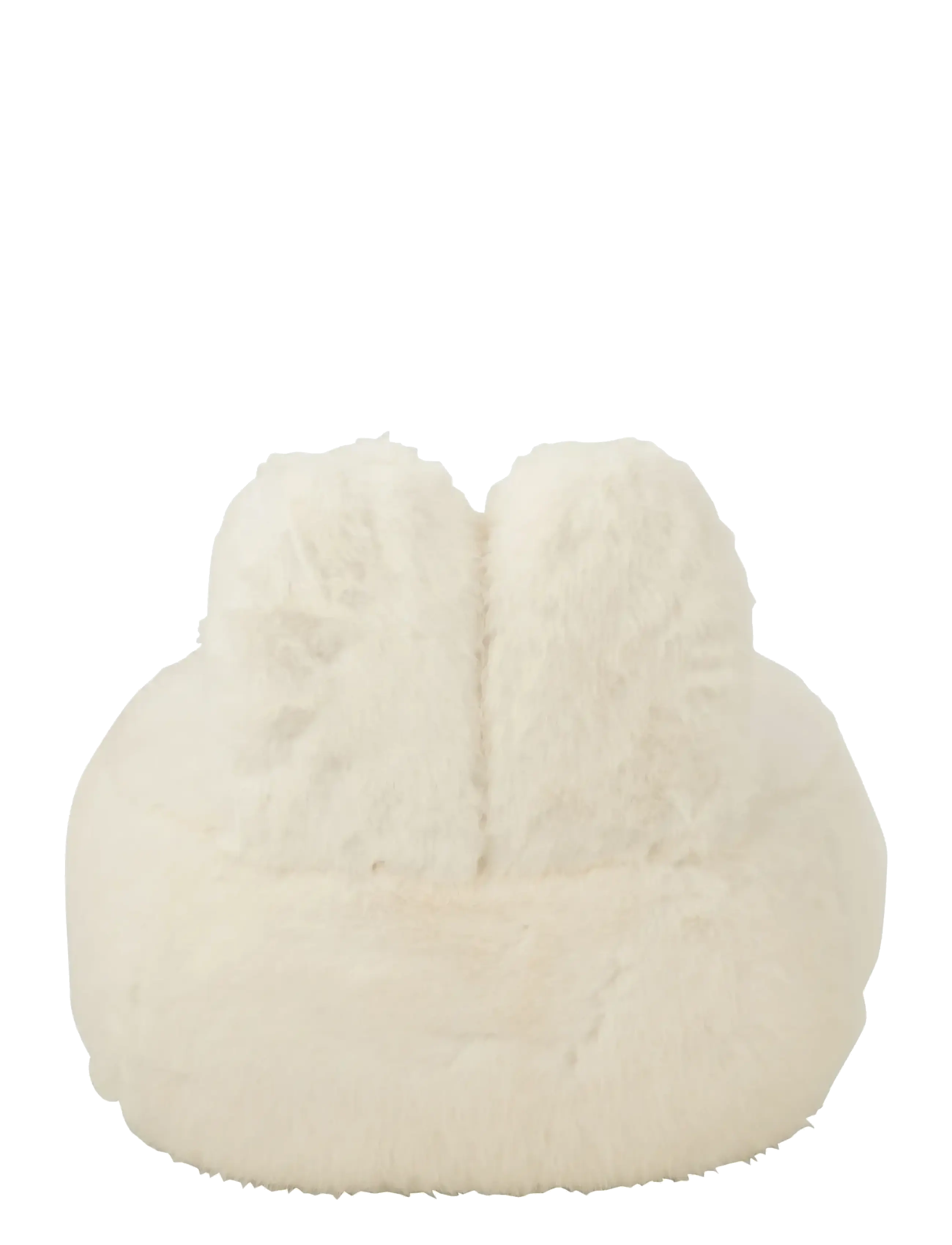 J-Line - STOOL FUR WITH BUNNY EARS WOOD WHITE - puffer og lænestole - white - 3