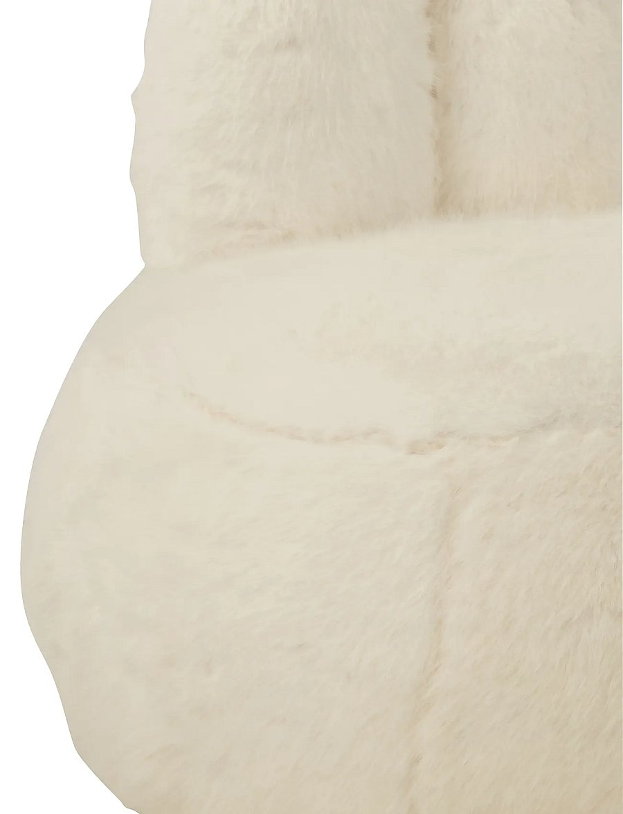 J-Line - STOOL FUR WITH BUNNY EARS WOOD WHITE - poufs & lehnstühle - white - 4