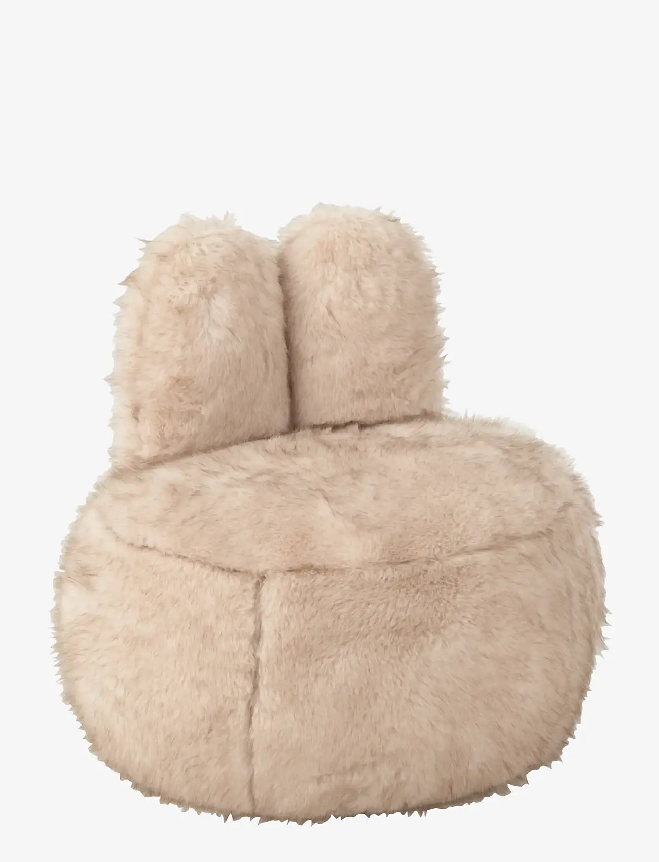 J-Line - STOOL FUR WITH BUNNY EARS WOOD TAUPE - pouffes & armchairs - taupe - 0