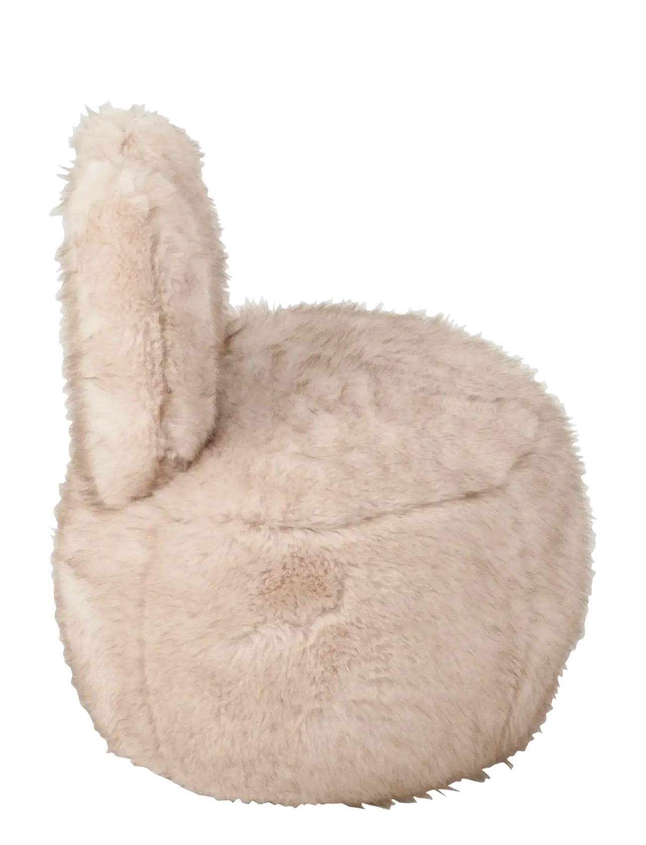 J-Line - STOOL FUR WITH BUNNY EARS WOOD TAUPE - pufi un atpūtas krēsli - taupe - 2