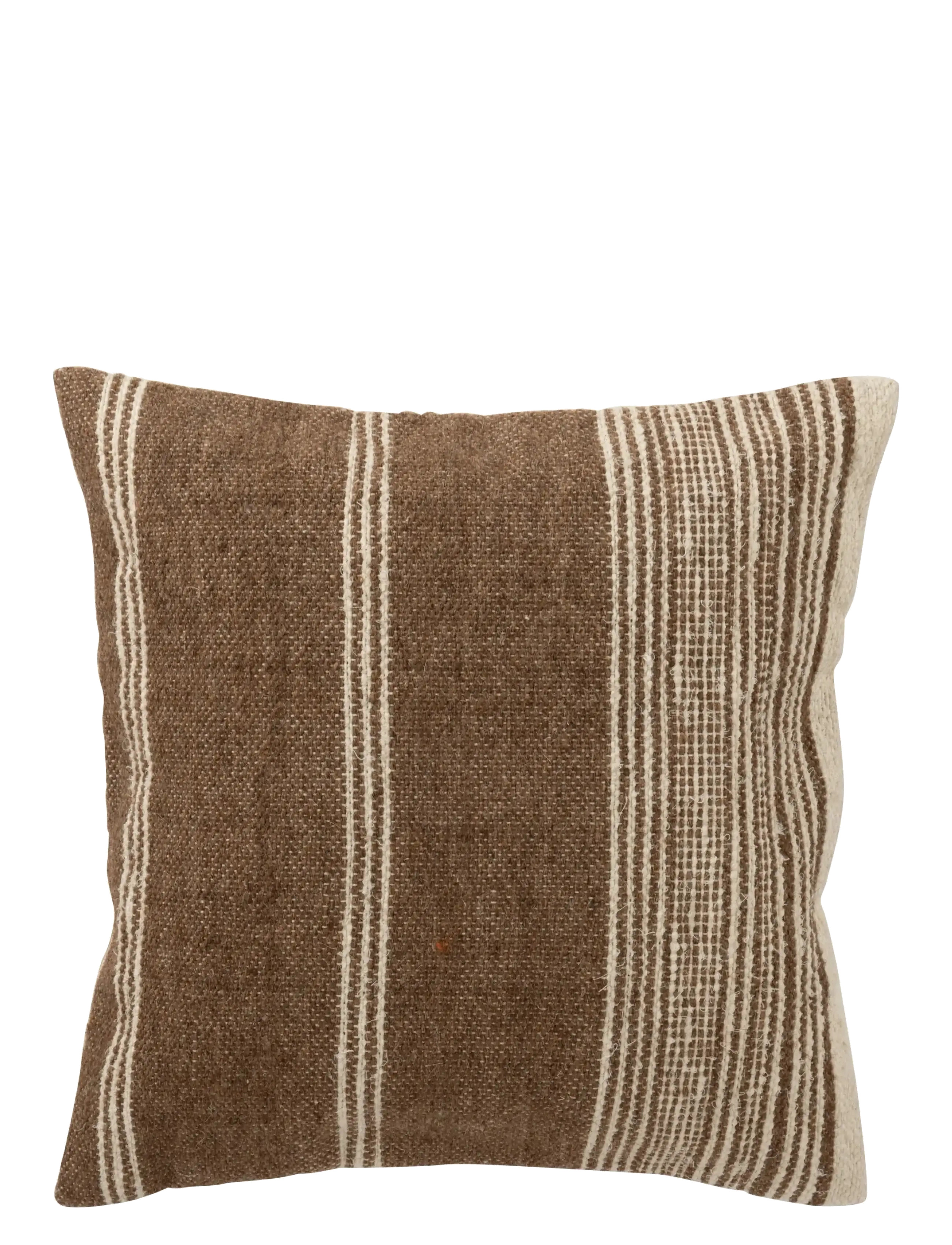 J-Line CUSHION SQU STRIPED WL BR/ECR - Kampanj - BROWN / brown