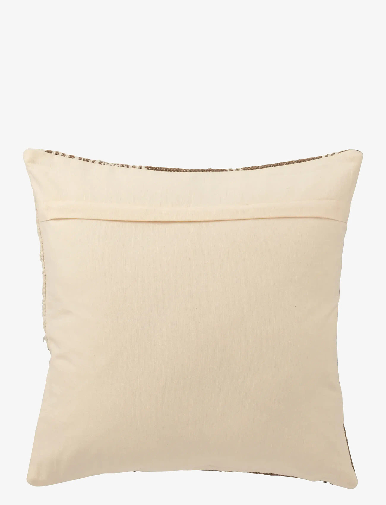 J-Line - CUSHION SQU STRIPED WL BR/ECR - prydnadskuddar - brown - 2