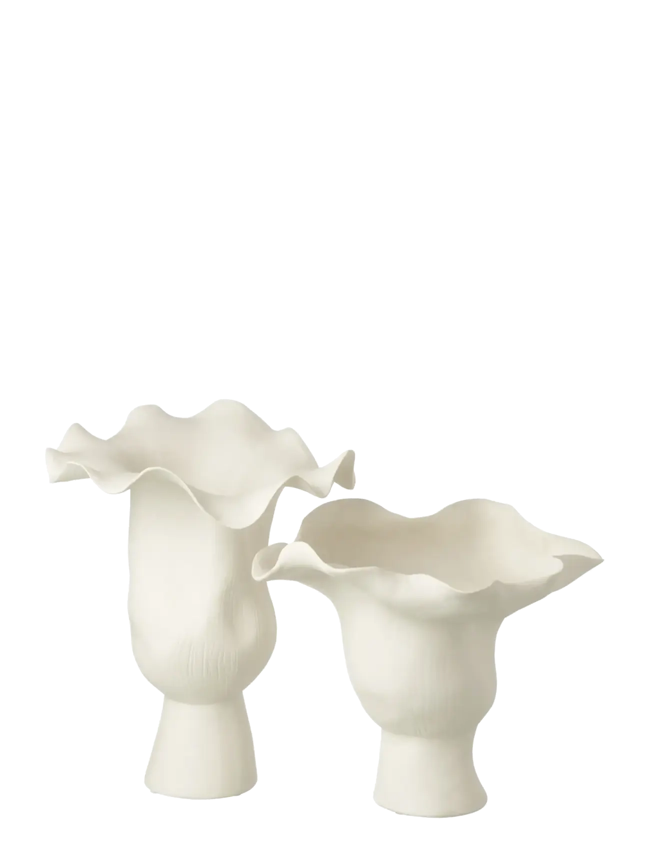 J-Line - VASE NARROW HELIX IRR CERAM WH - vasen - white - 2
