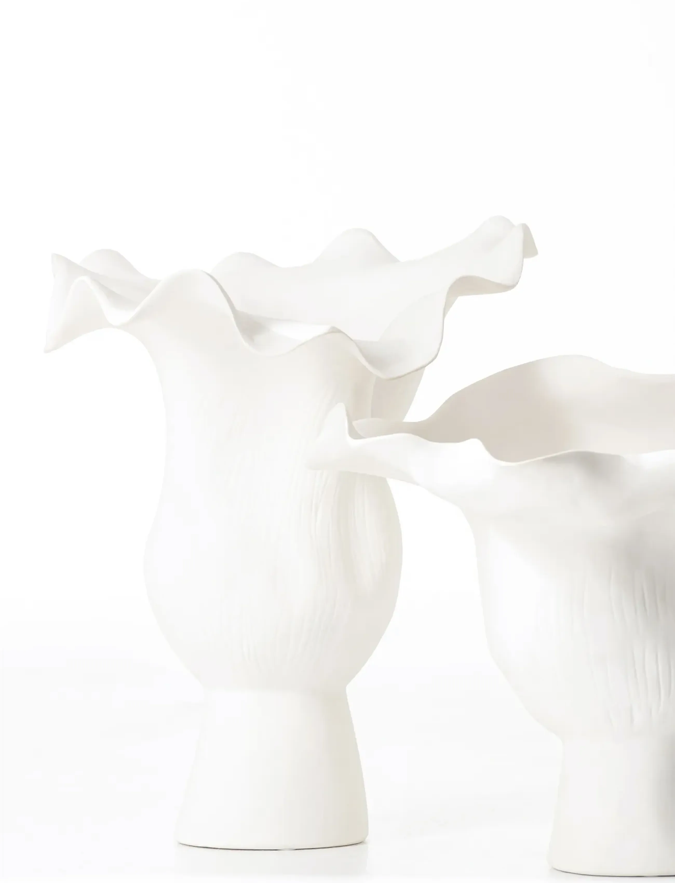 J-Line Vase Narrow Helix Irr Ceram Wh, H43 cm, Cream, Vases > Other Vases, Unisex