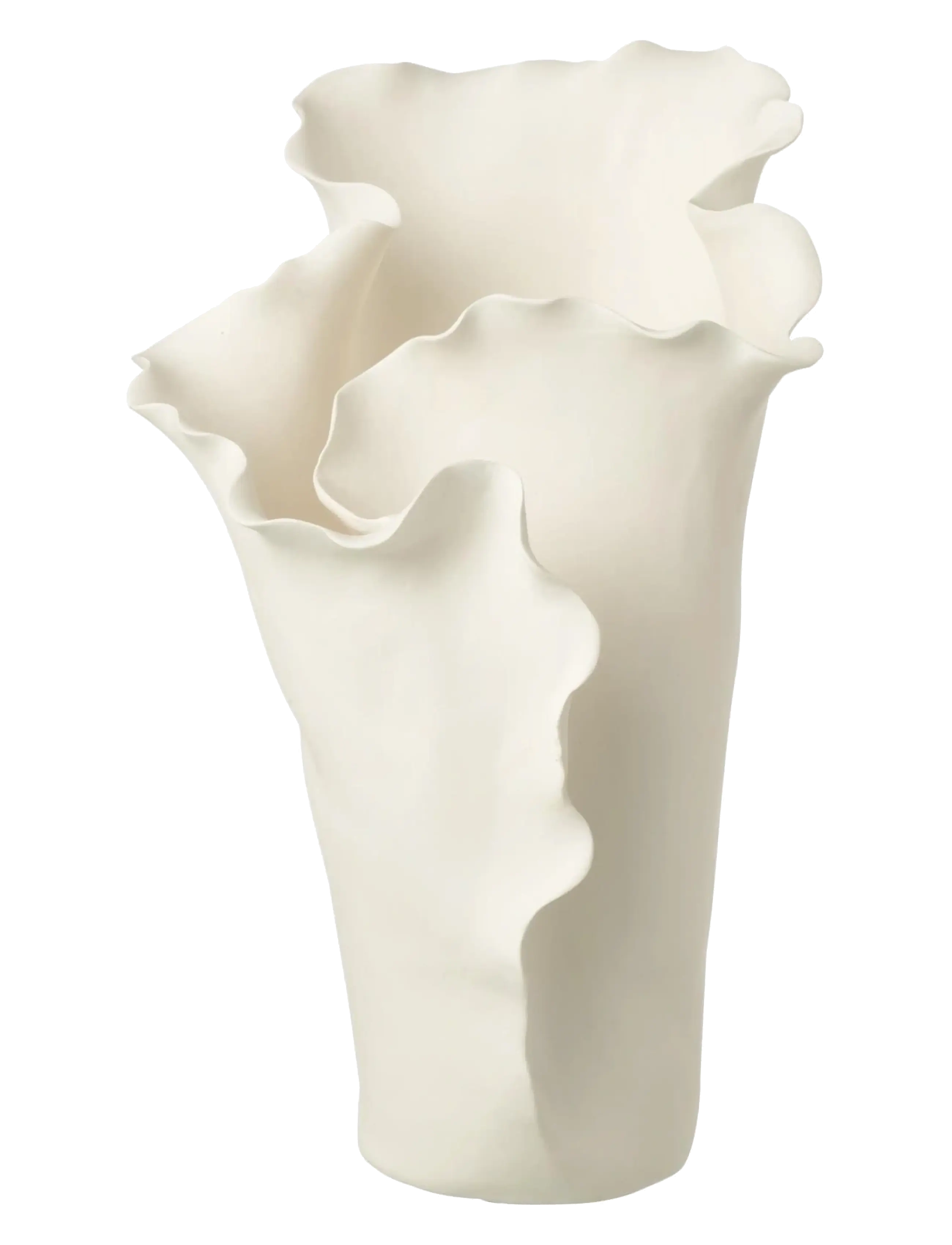 J-Line Vase Helix Irregular Ceram Wh, H38.5 cm, White, Vases > Other Vases, Unisex