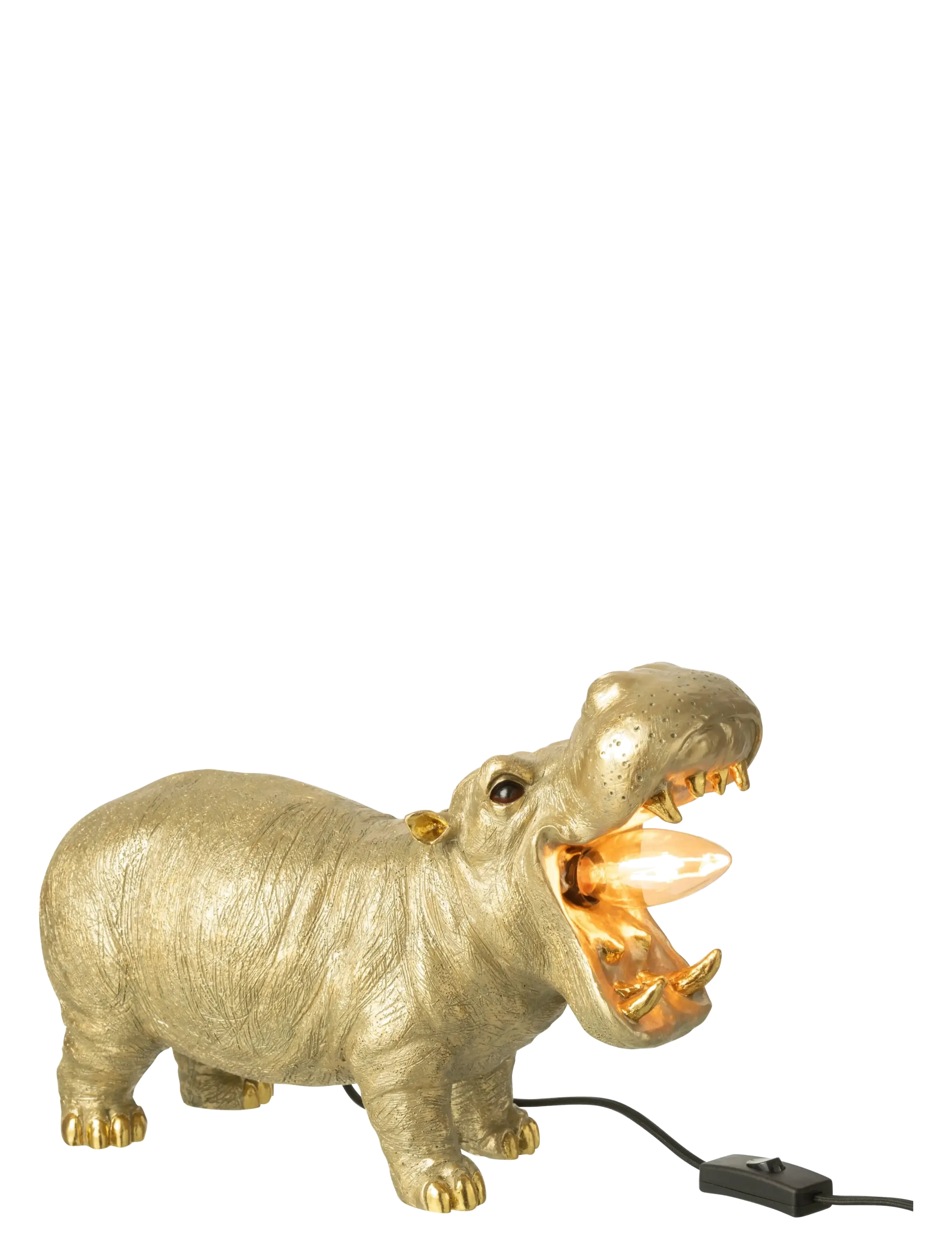 J-Line - TABLE LAMP HIPPOPOTAMUS RESIN GOLD COLORED - bordlamper - gold - 2
