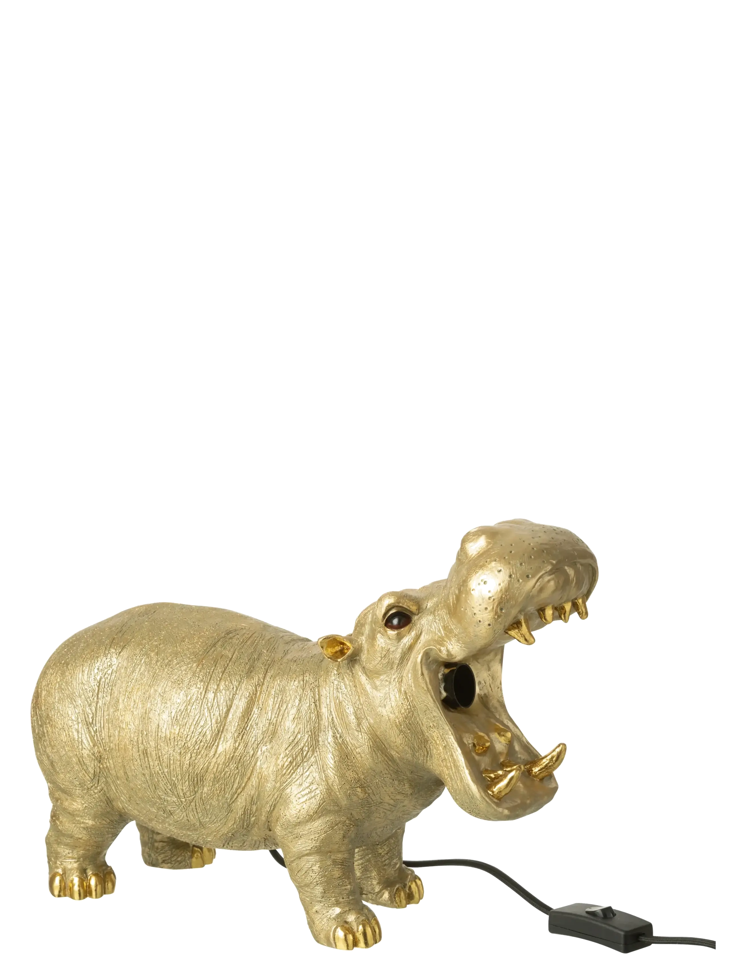J-Line - TABLE LAMP HIPPOPOTAMUS RESIN GOLD COLORED - bordlamper - gold - 3