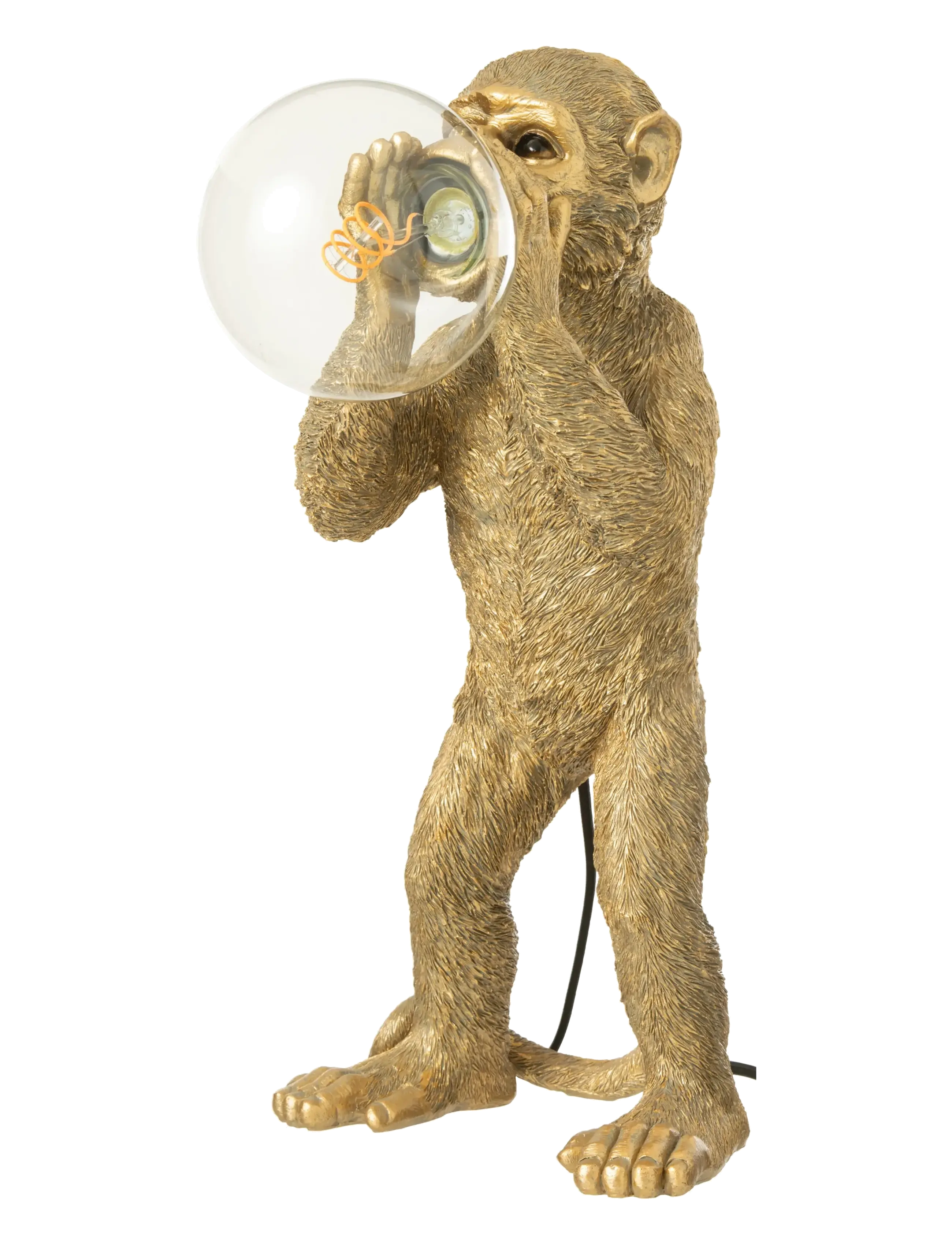 J-Line Table Lamp Monkey Polyresin Gold, Bordlampe, Guld, Str: ONE SIZE