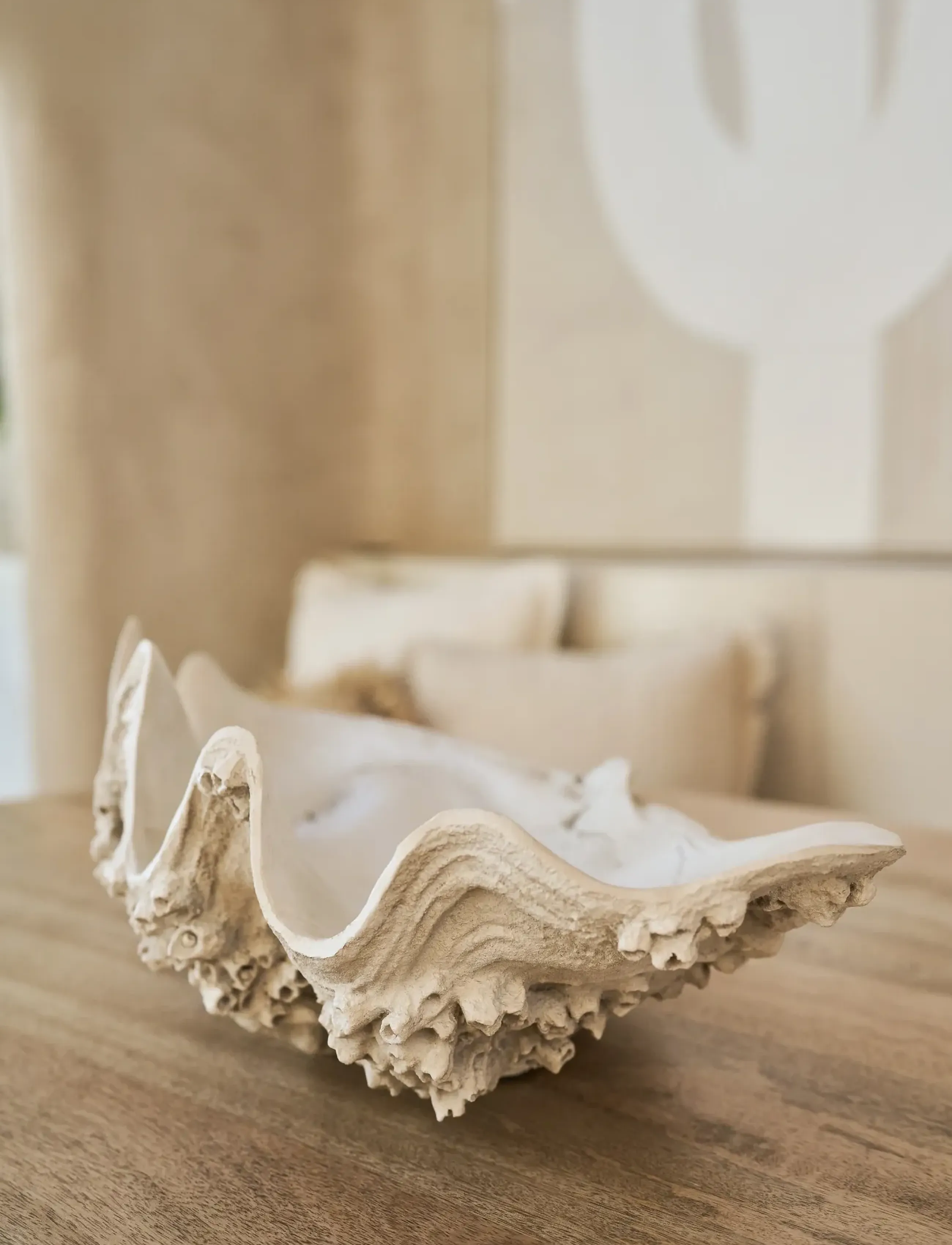 J-Line Deco Bowl Seashell Res Wh S, H18 cm, Decoration, Weiß - Decorative Platters, Homeware