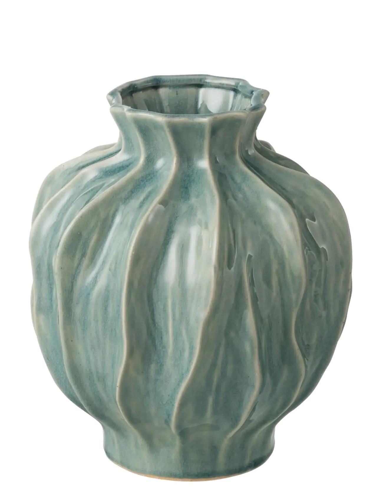 J-Line Vase Jules Porcelain Blue, H26 cm, Blue, Vases > Other Vases, Unisex