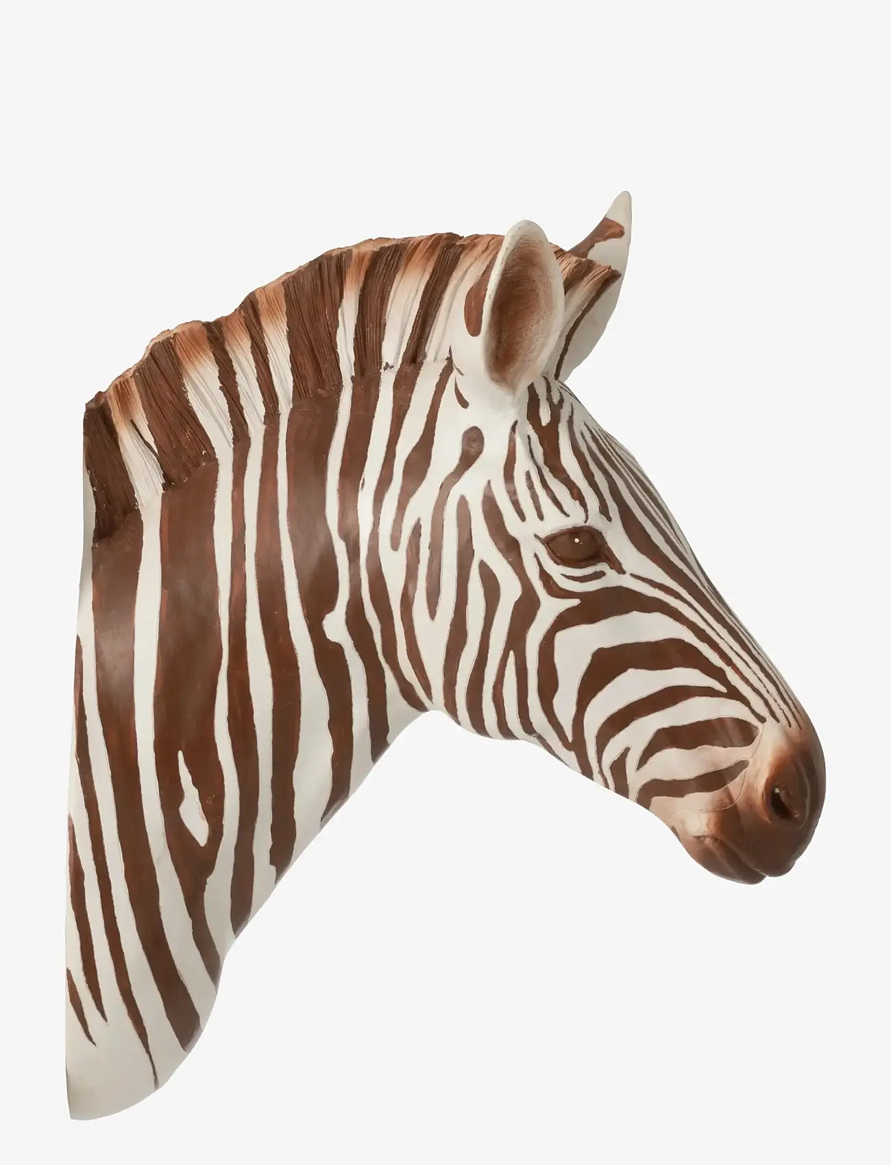 J-Line - ZEBRA HANGING RESIN BROWN/WHITE - väggdekor - white - 1