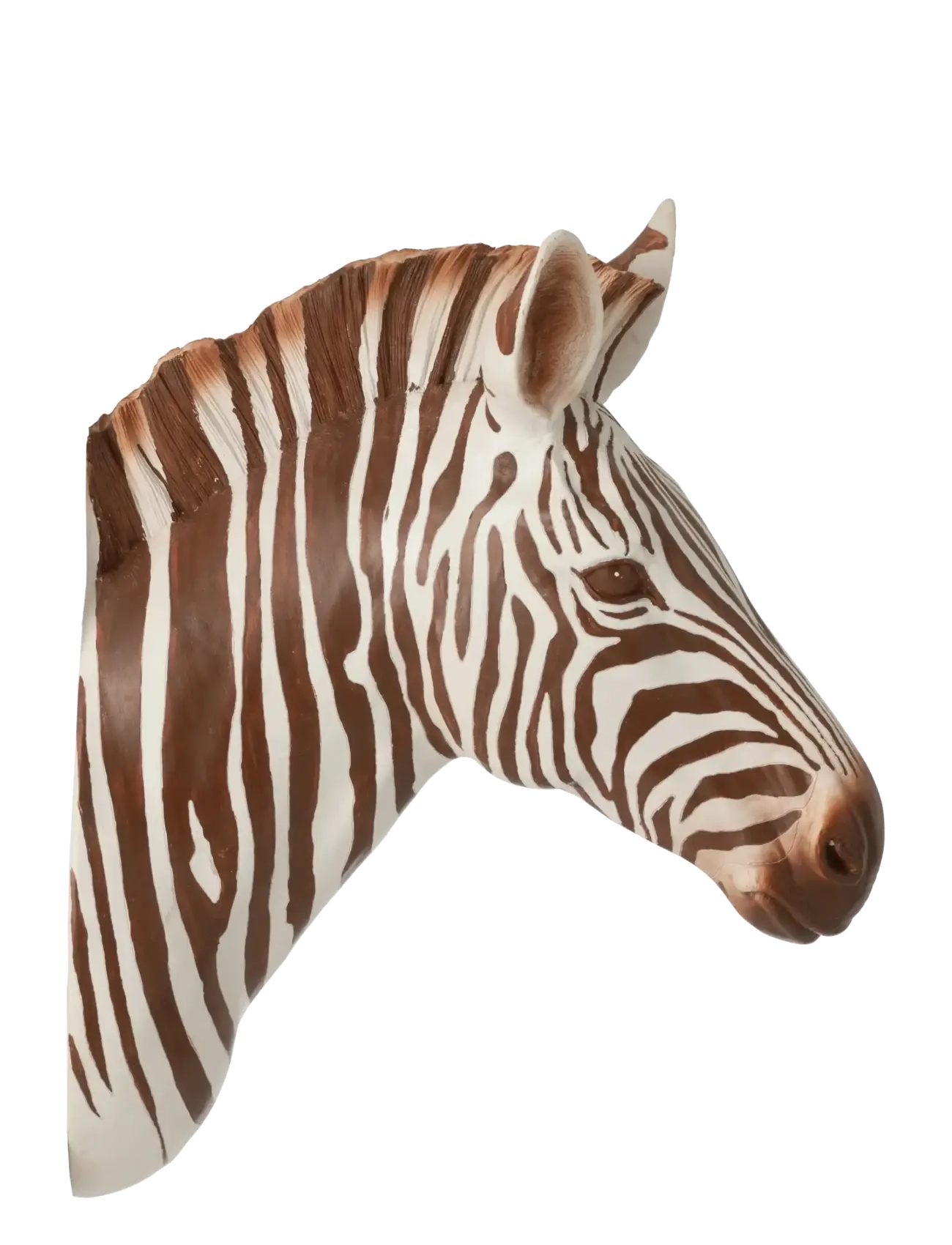J-Line - ZEBRA HANGING RESIN BROWN/WHITE - väggdekor - white - 1