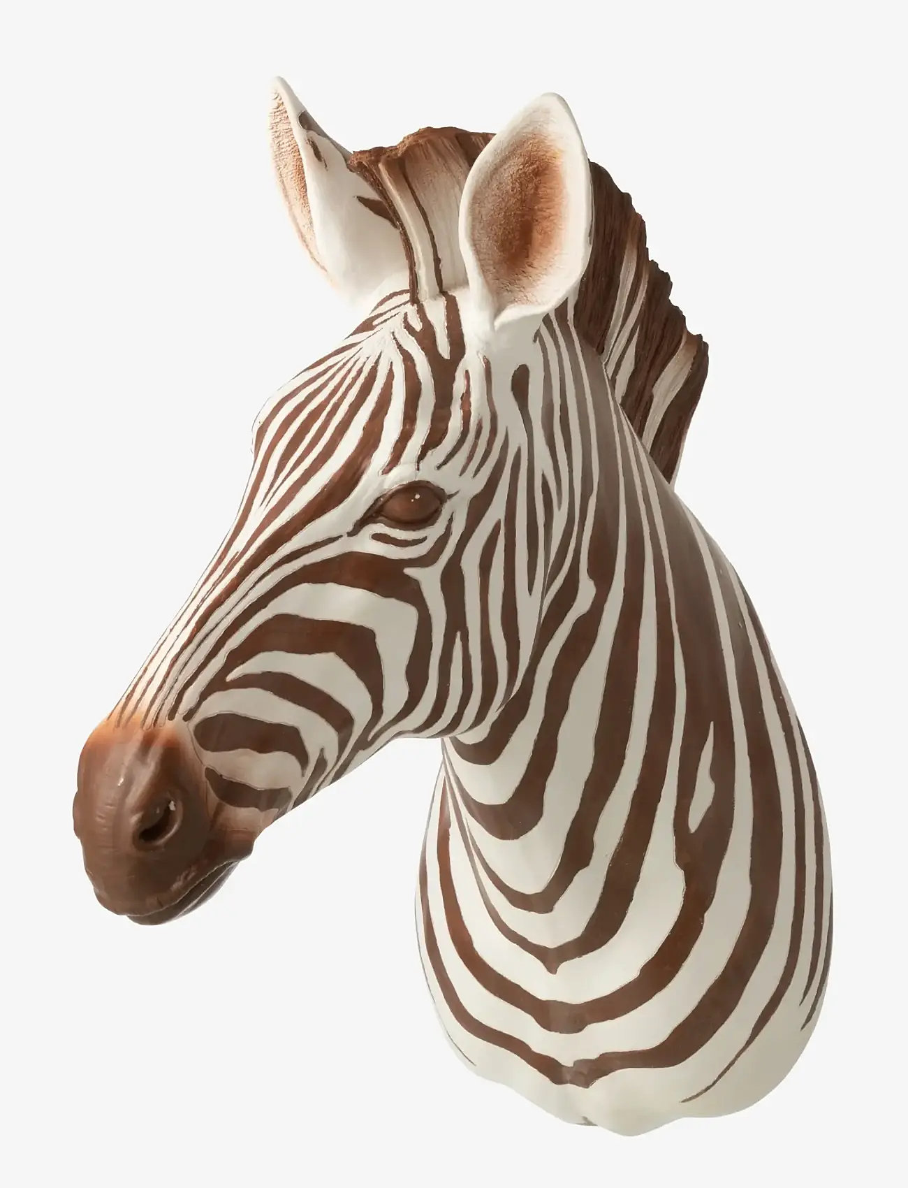 J-Line - ZEBRA HANGING RESIN BROWN/WHITE - väggdekor - white - 2