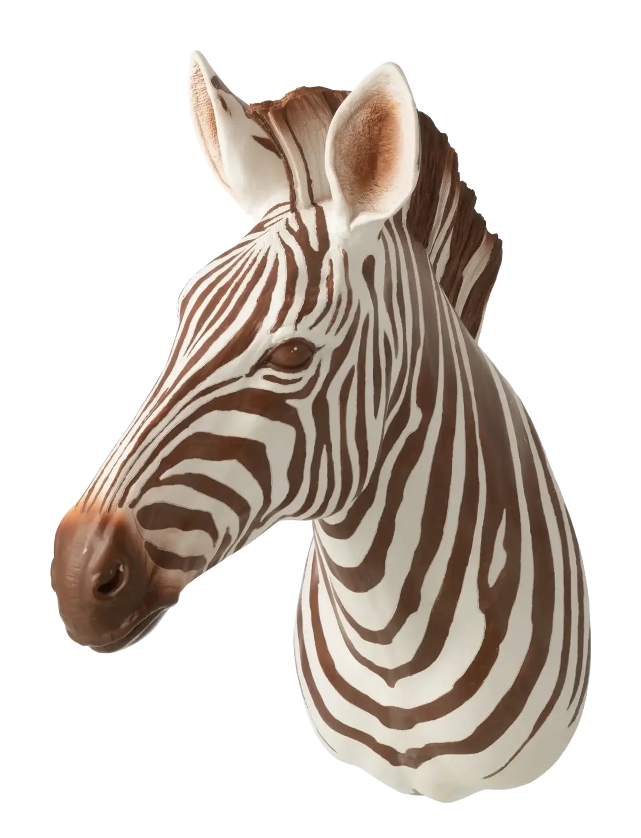 J-Line - ZEBRA HANGING RESIN BROWN/WHITE - väggdekor - white - 2
