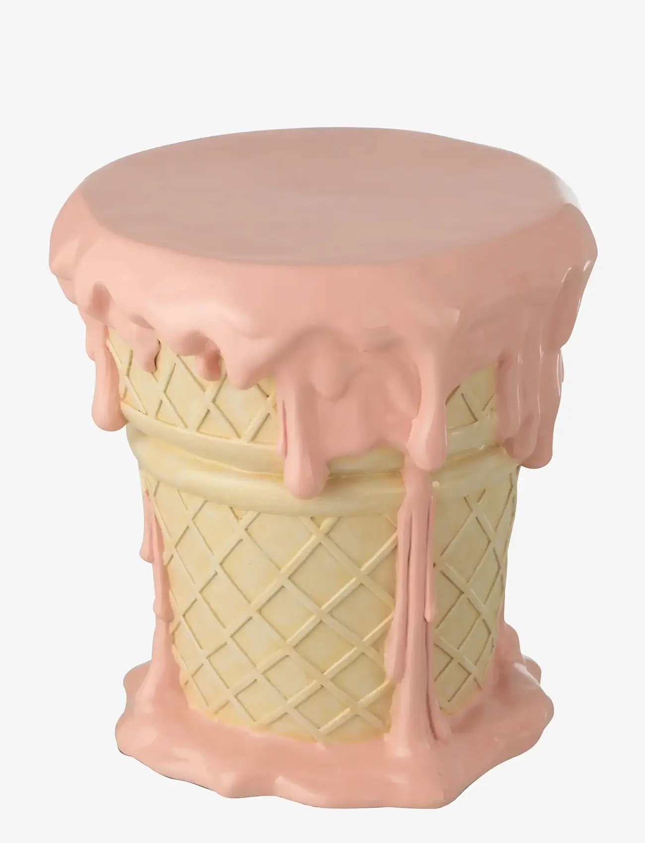 J-Line - SIDE TABLE ICE CREAM POLYRESIN LIGHT PINK/BEIGE - lauad - pink - 0