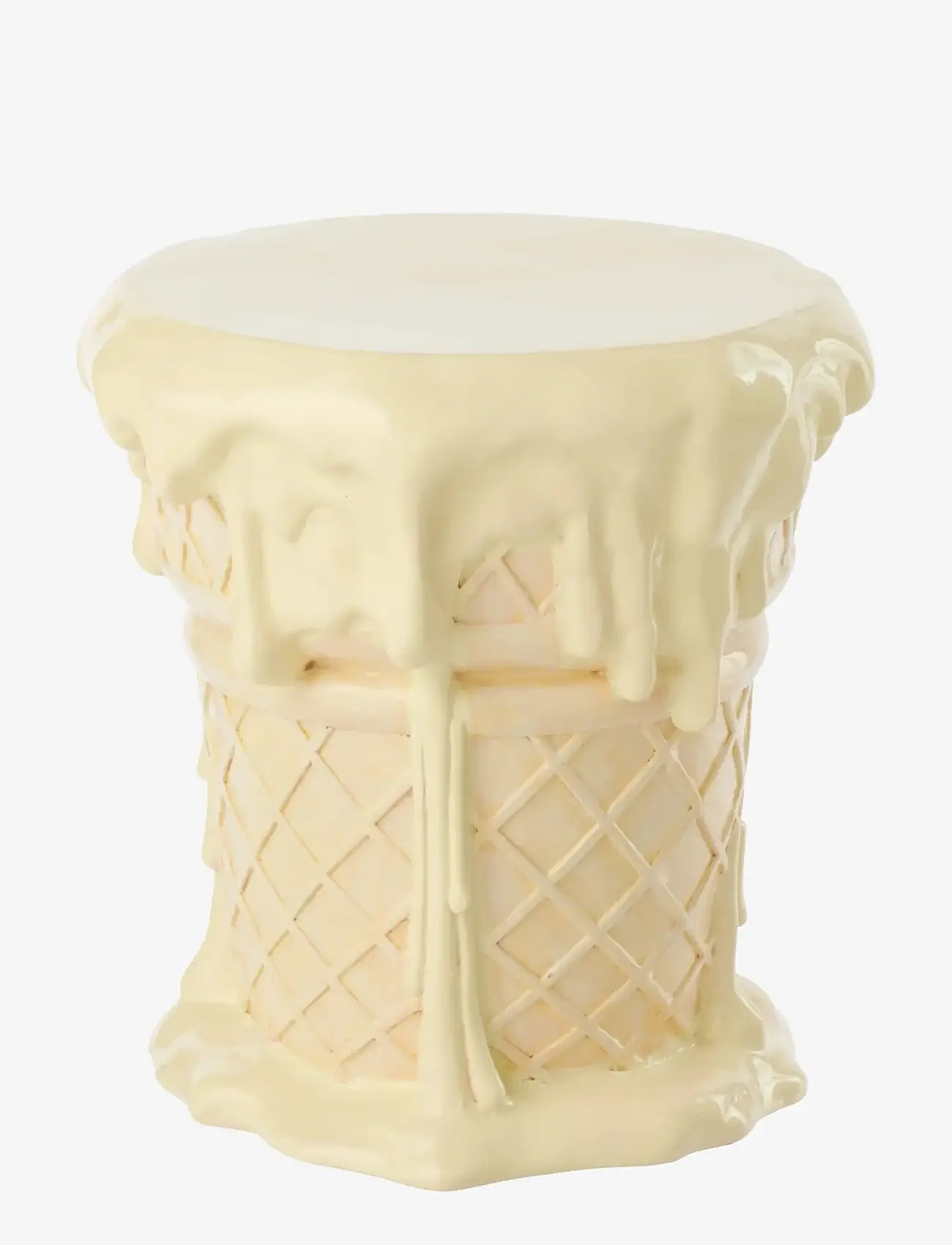 J-Line - SIDE TABLE ICE CREAM POLYRESIN APRICOT/BEIGE - borde - white - 0