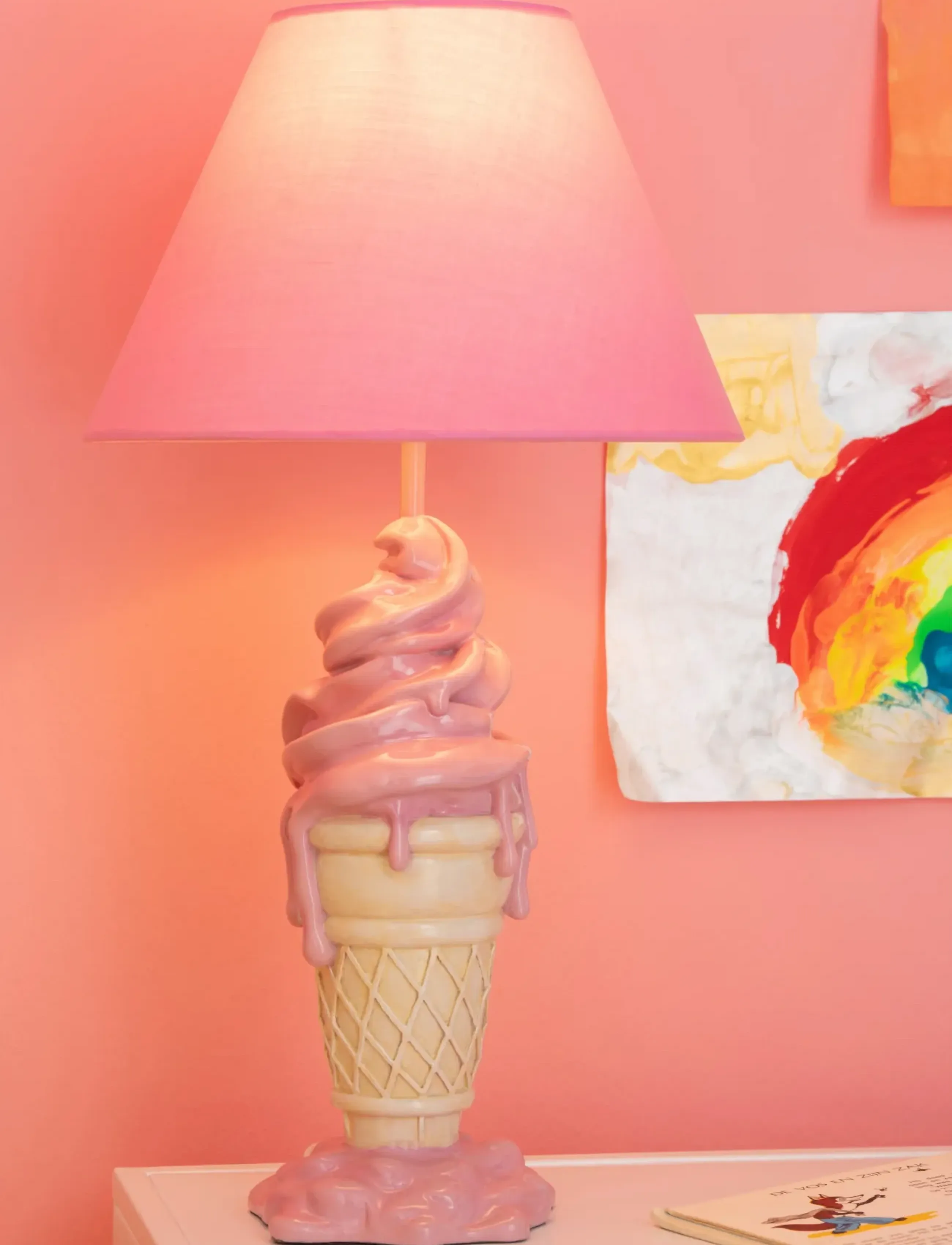 J-Line LAMP ICE CREAM POLYRESIN PINK/BEIGE - Laualambid - PINK / pink/rose