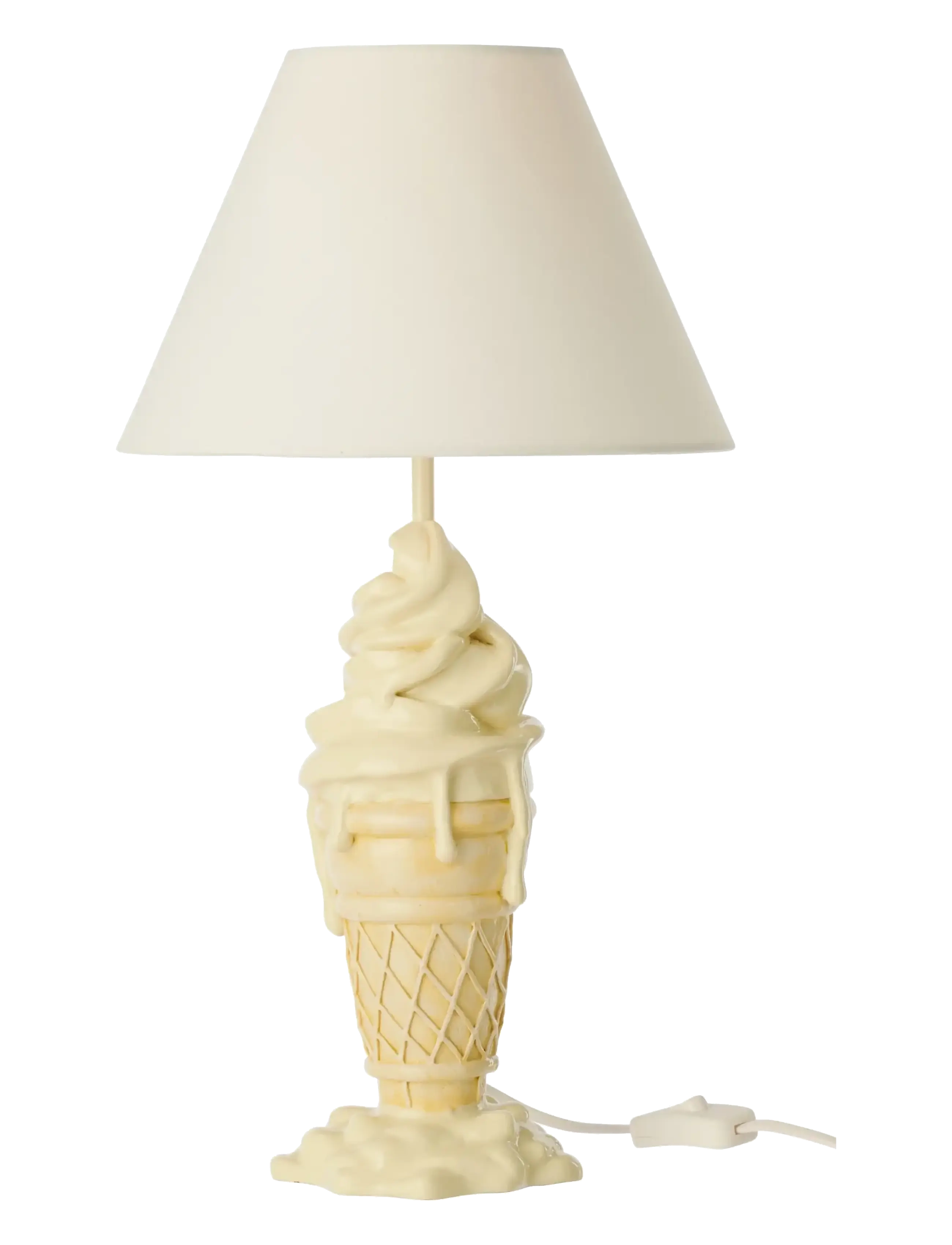 J-Line Lamp Ice Cream Polyresin Yellow/Beige, Bordlampe, Hvid, Str: ONE SIZE